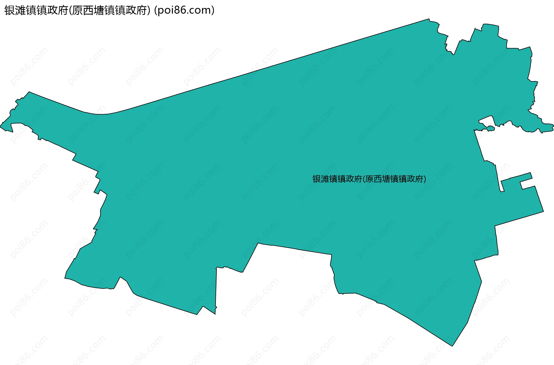银滩镇镇政府(原西塘镇镇政府)边界地图