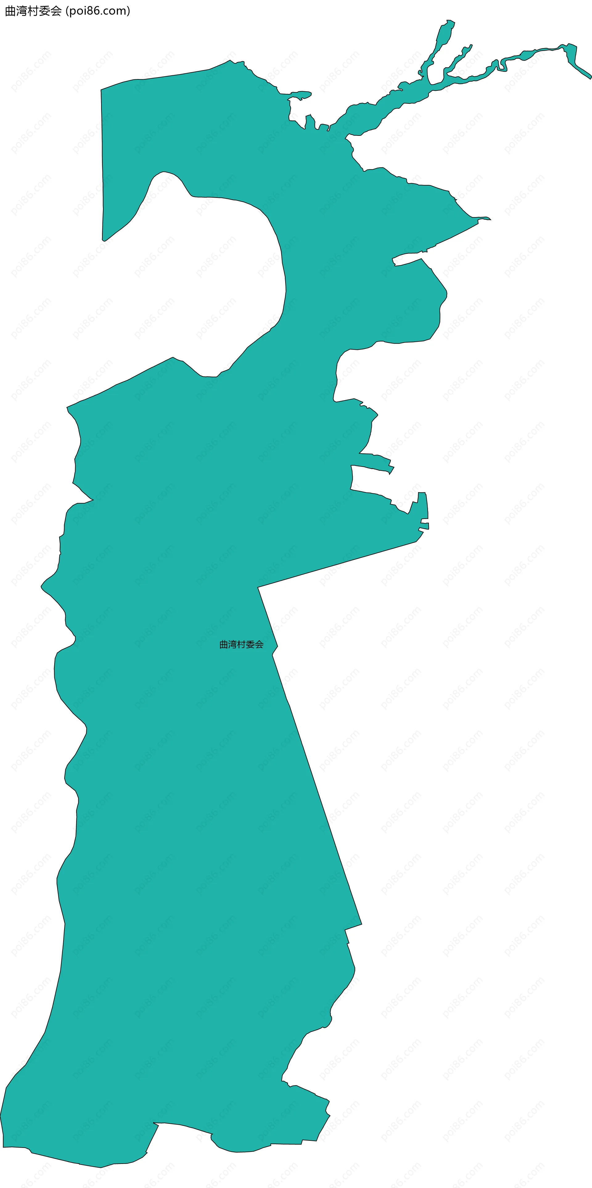 曲湾村委会边界地图