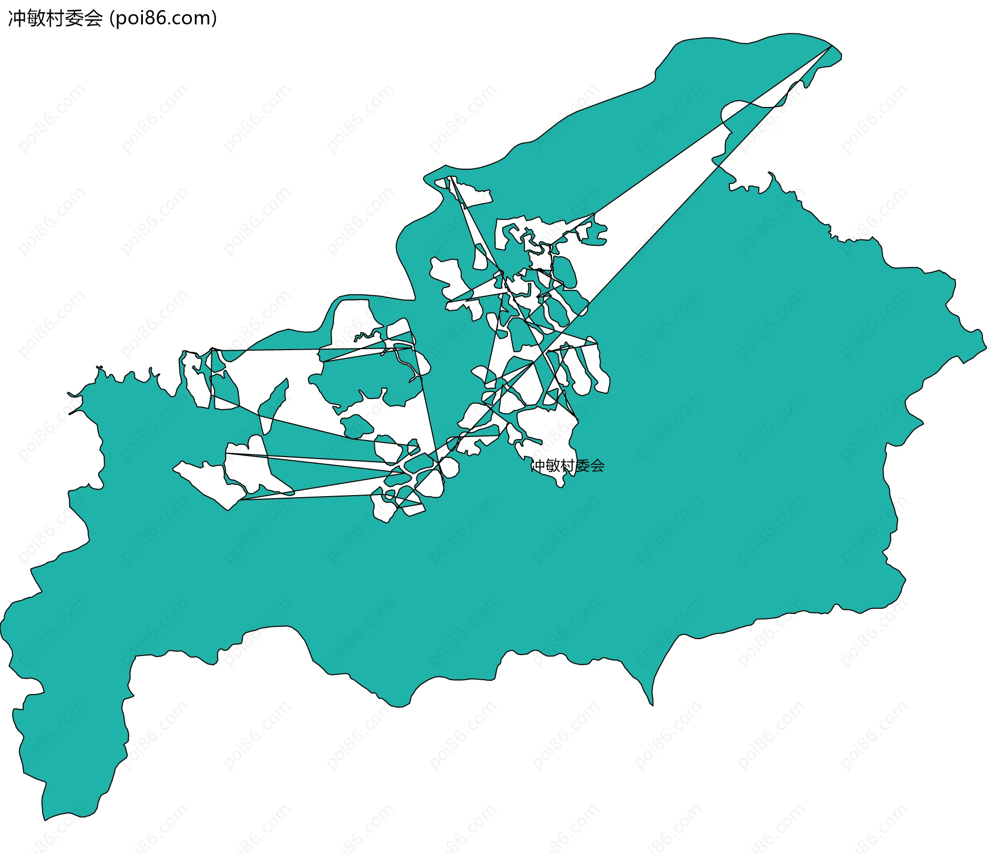 冲敏村委会边界地图