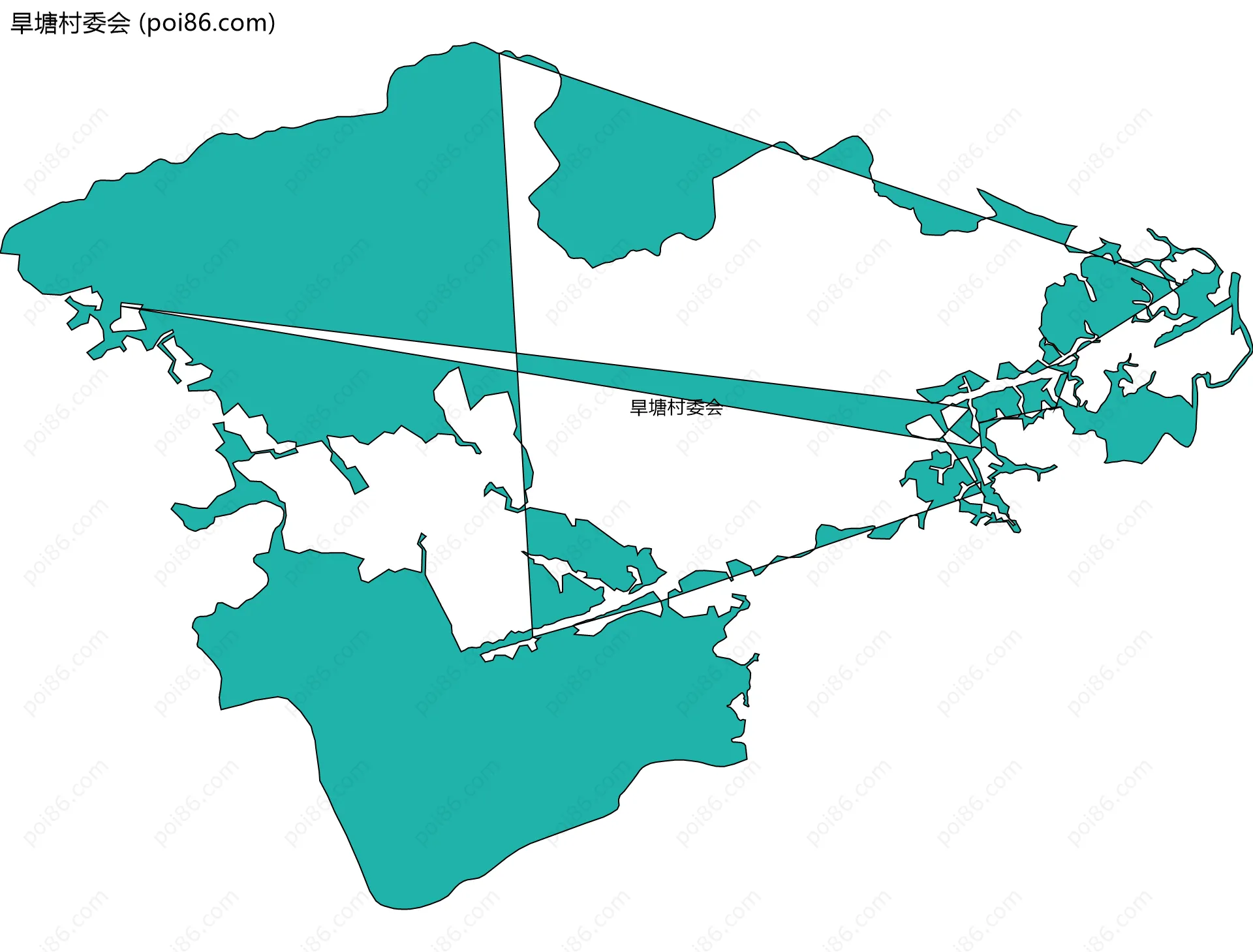 旱塘村委会边界地图