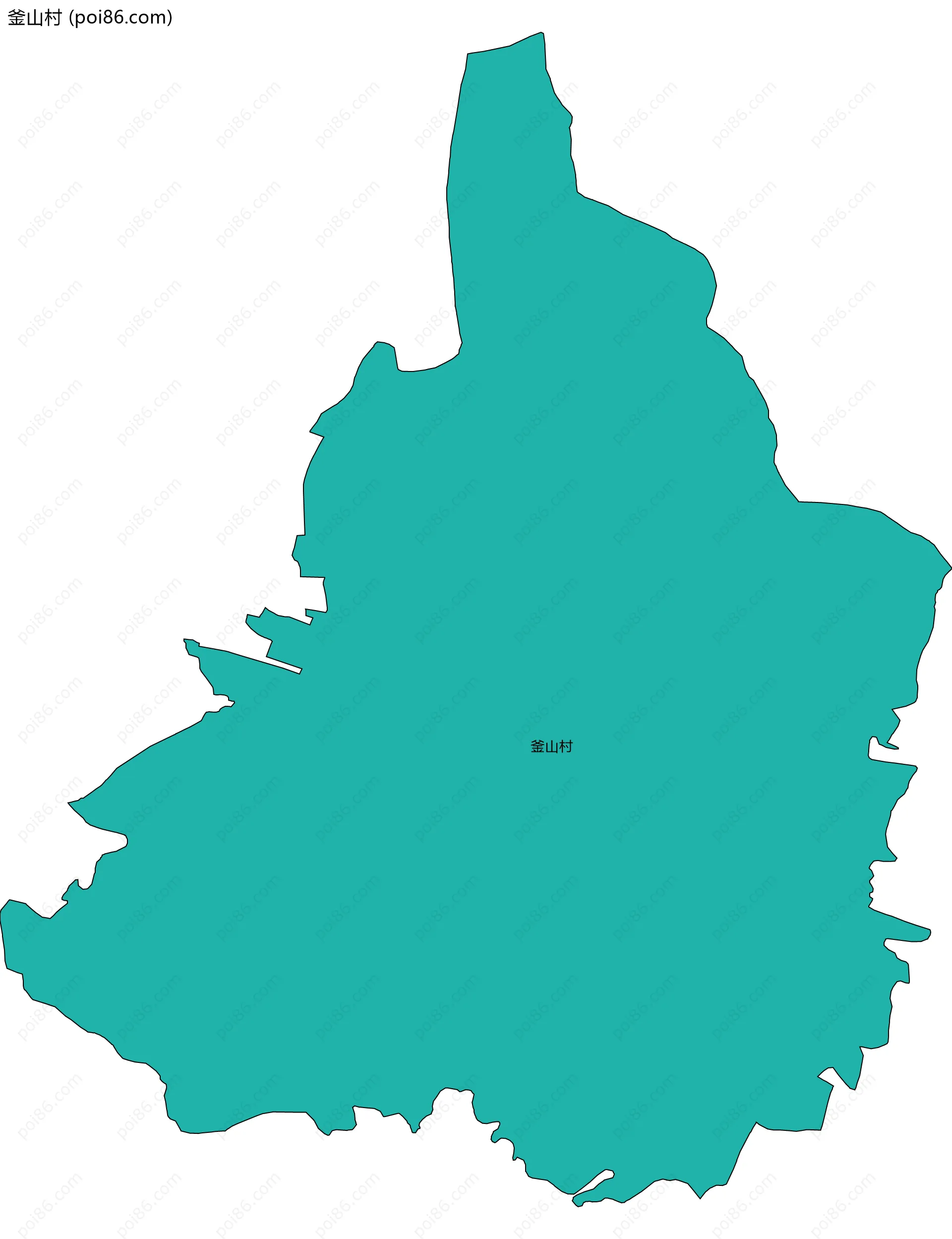 釜山村边界地图