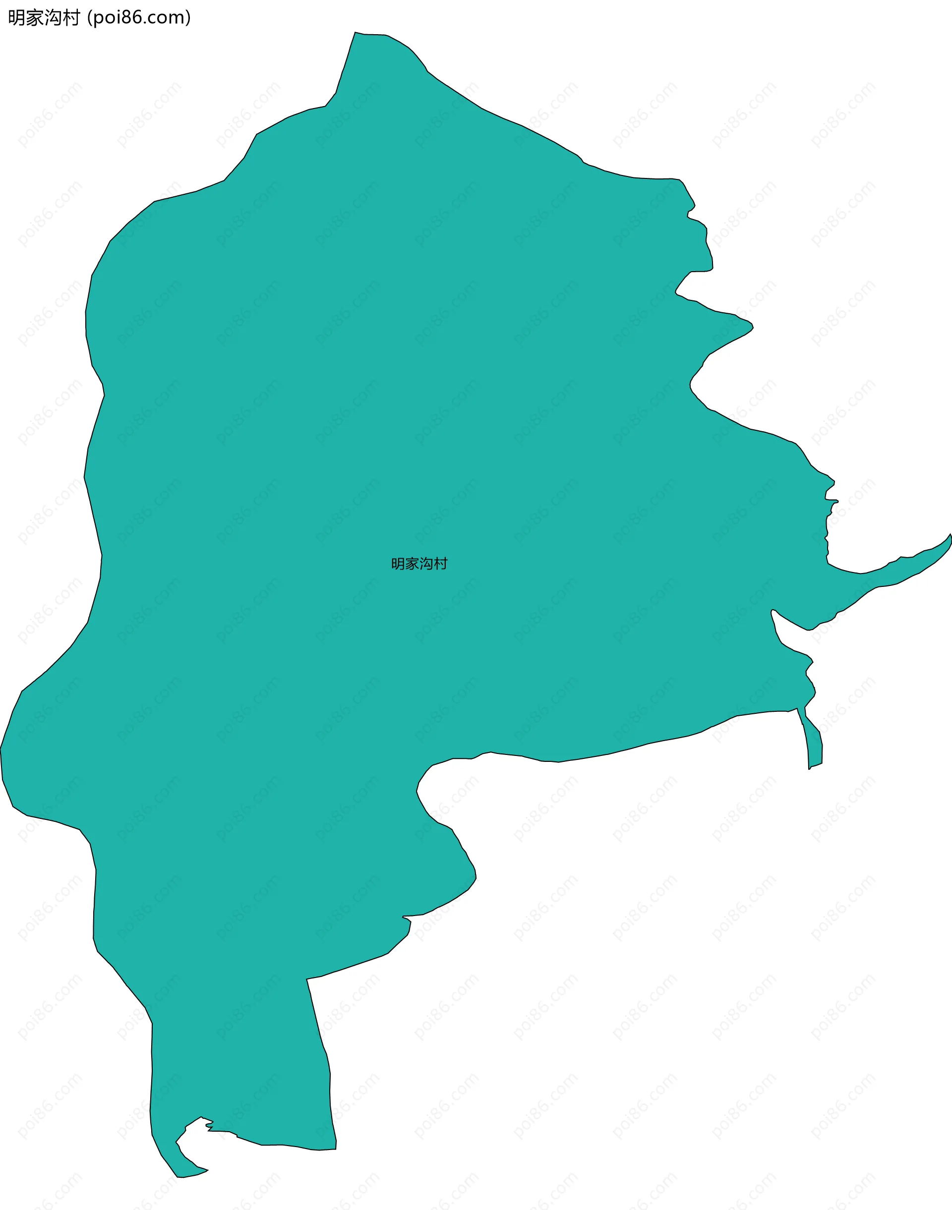 明家沟村边界地图