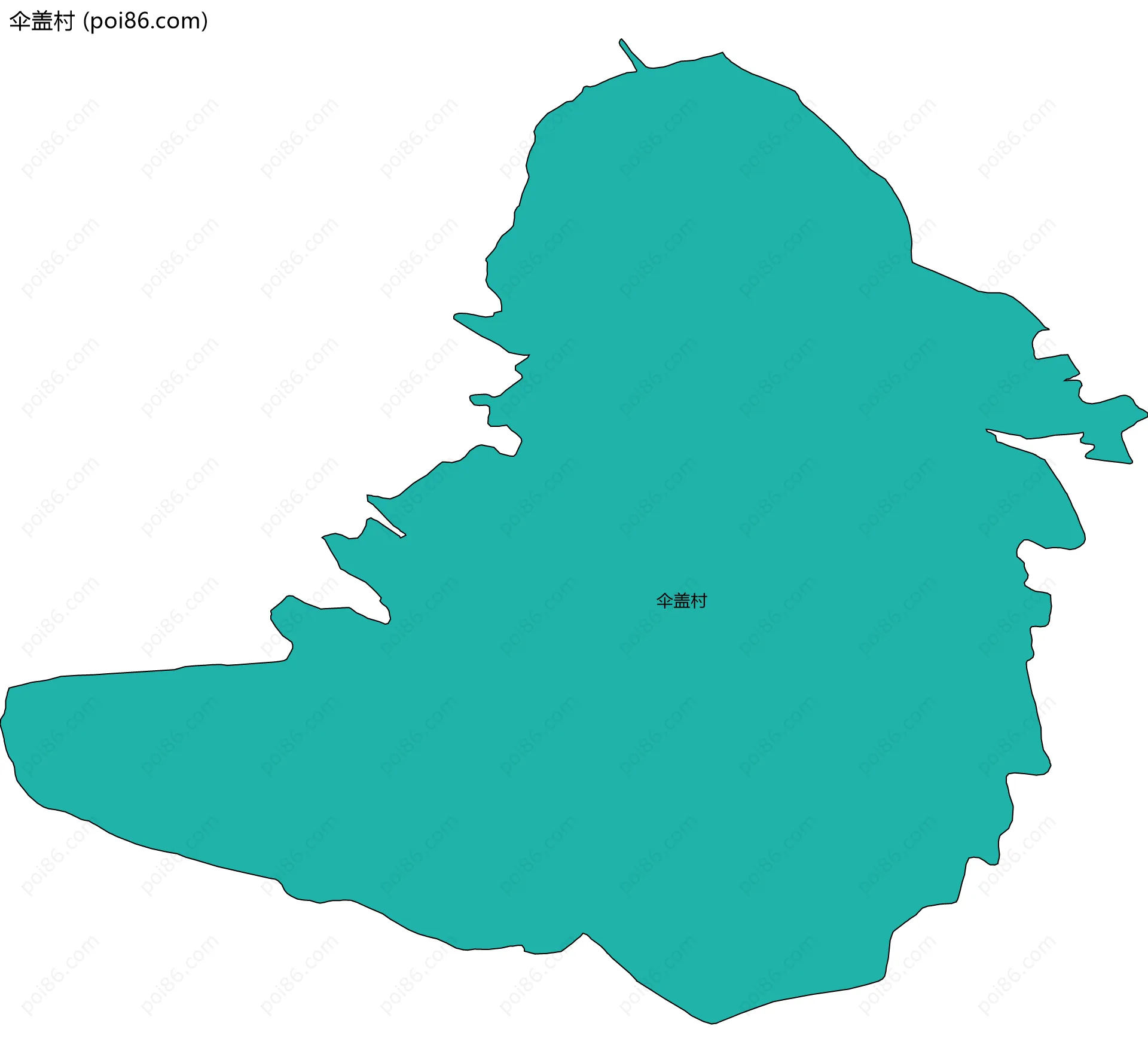 伞盖村边界地图