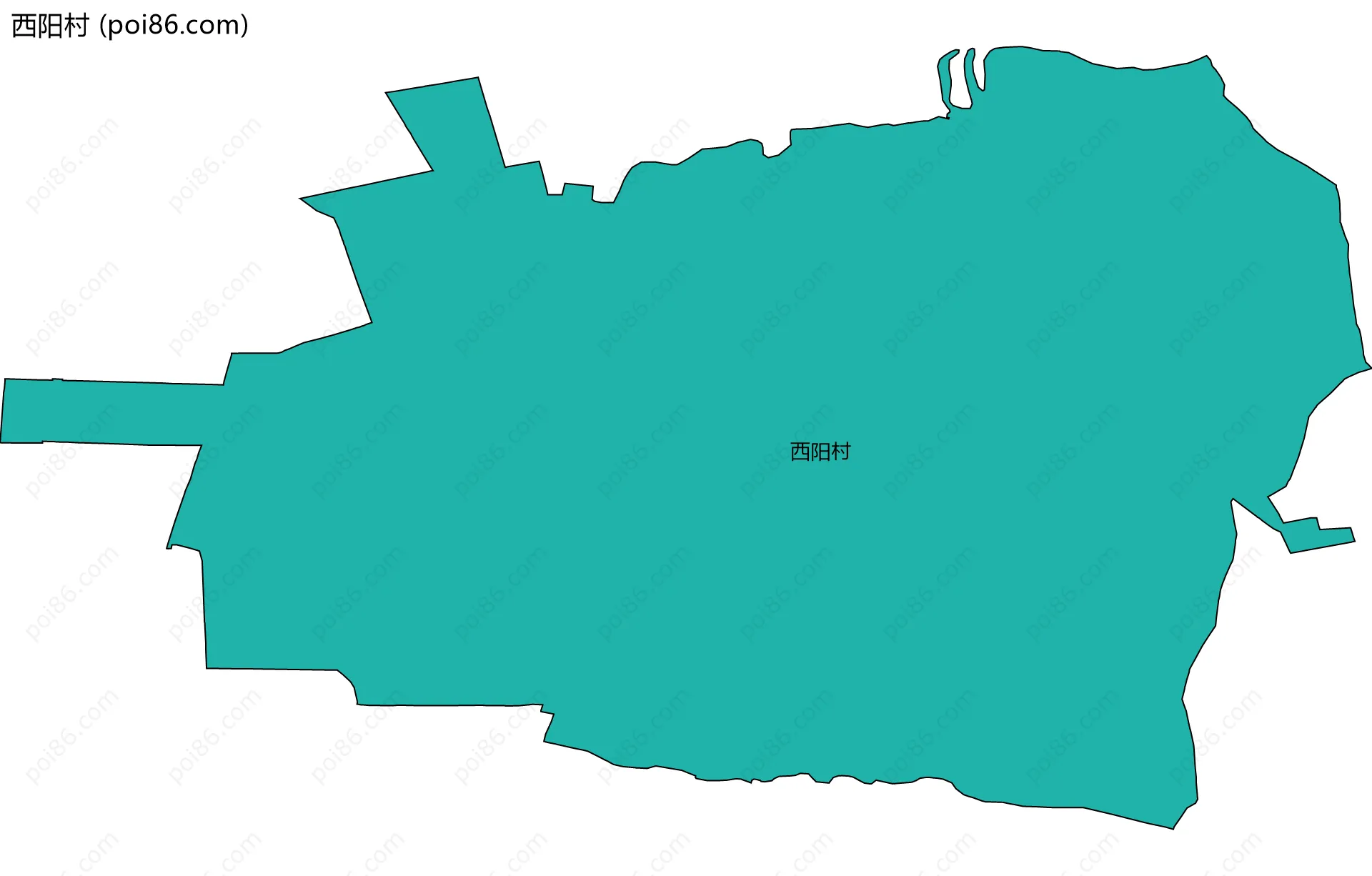 西阳村边界地图