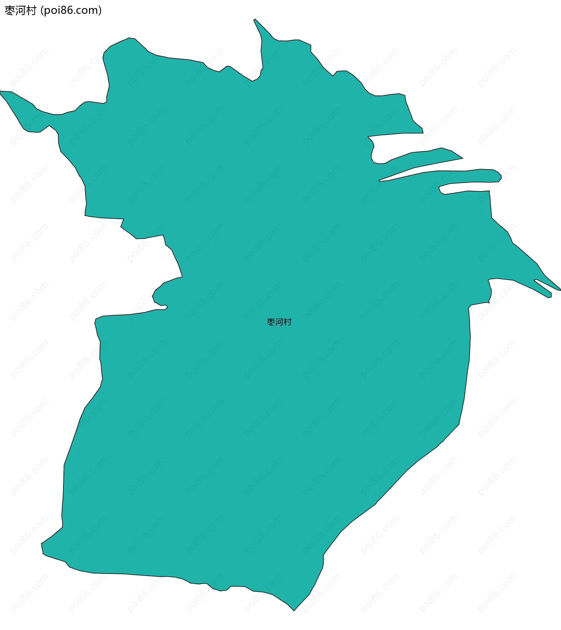 枣河村边界地图