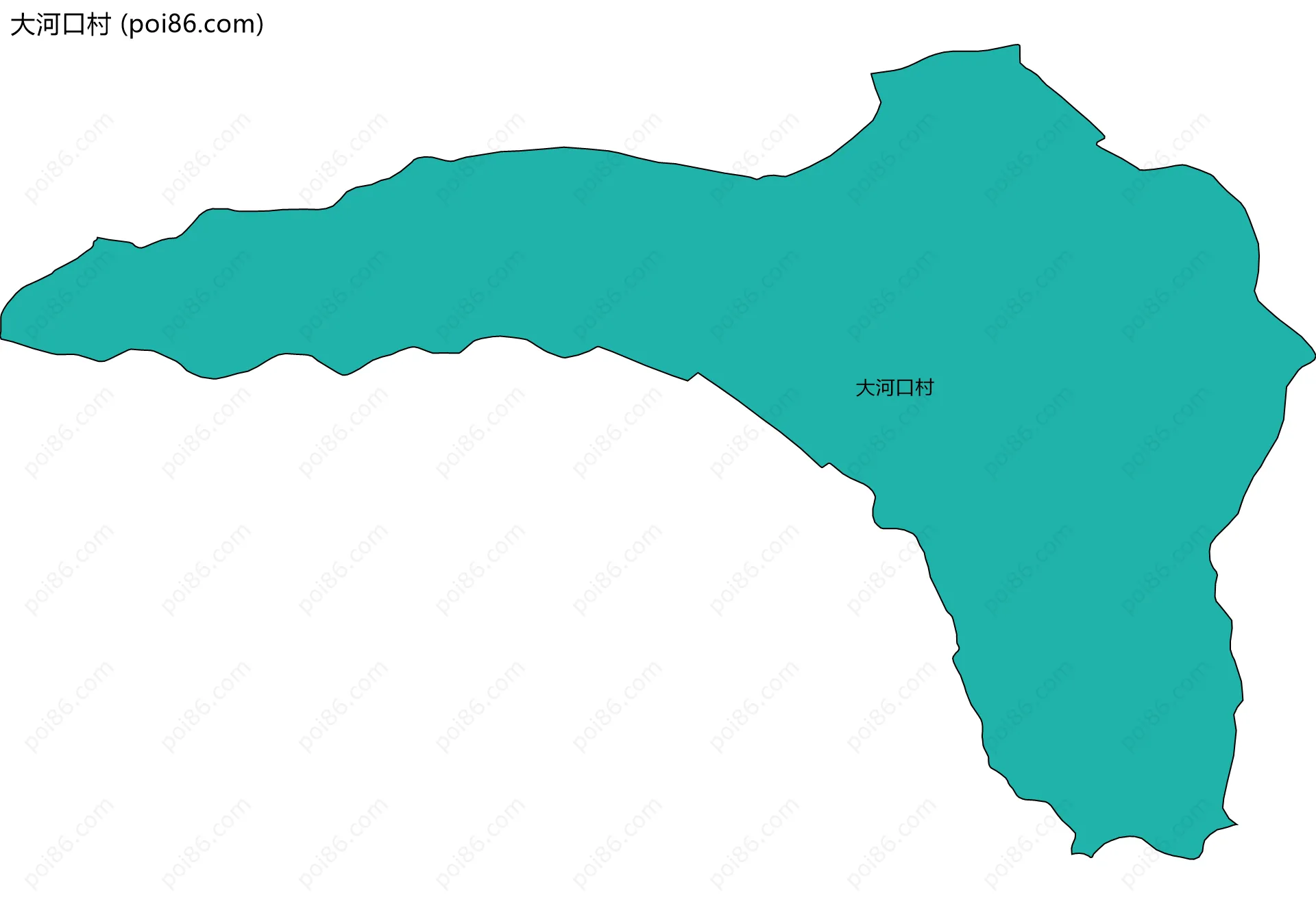 大河口村边界地图