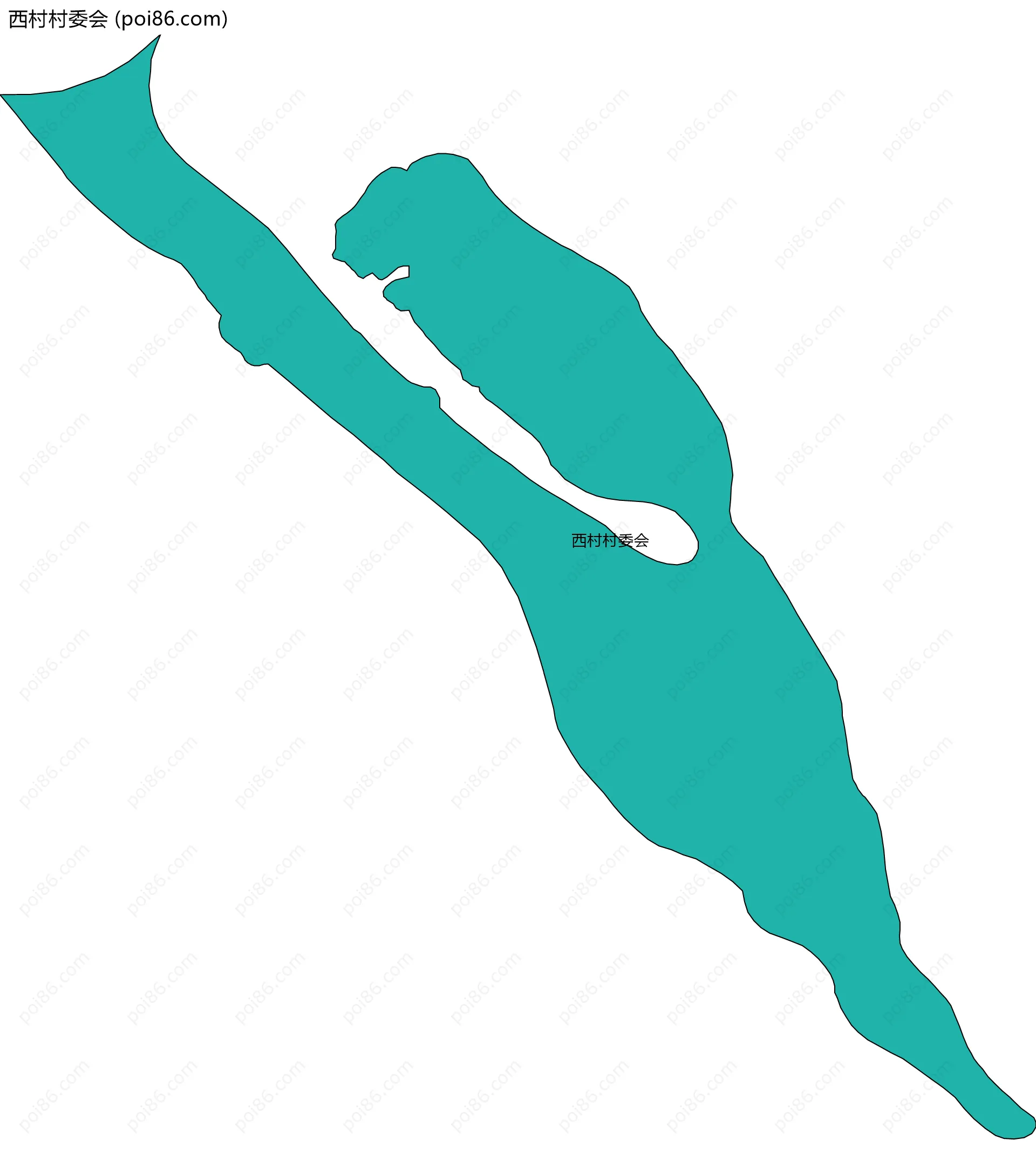 西村村委会边界地图