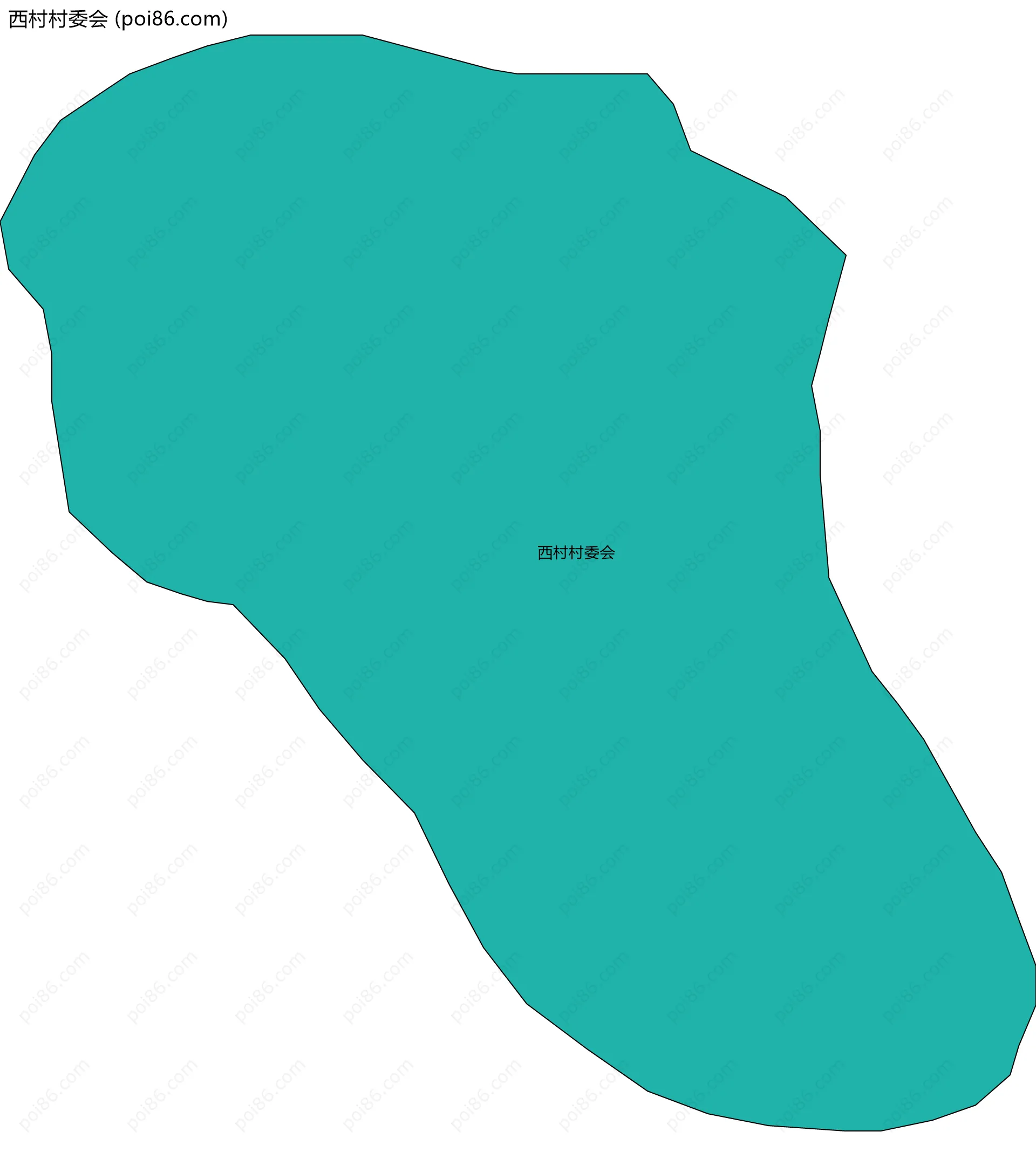 西村村委会边界地图