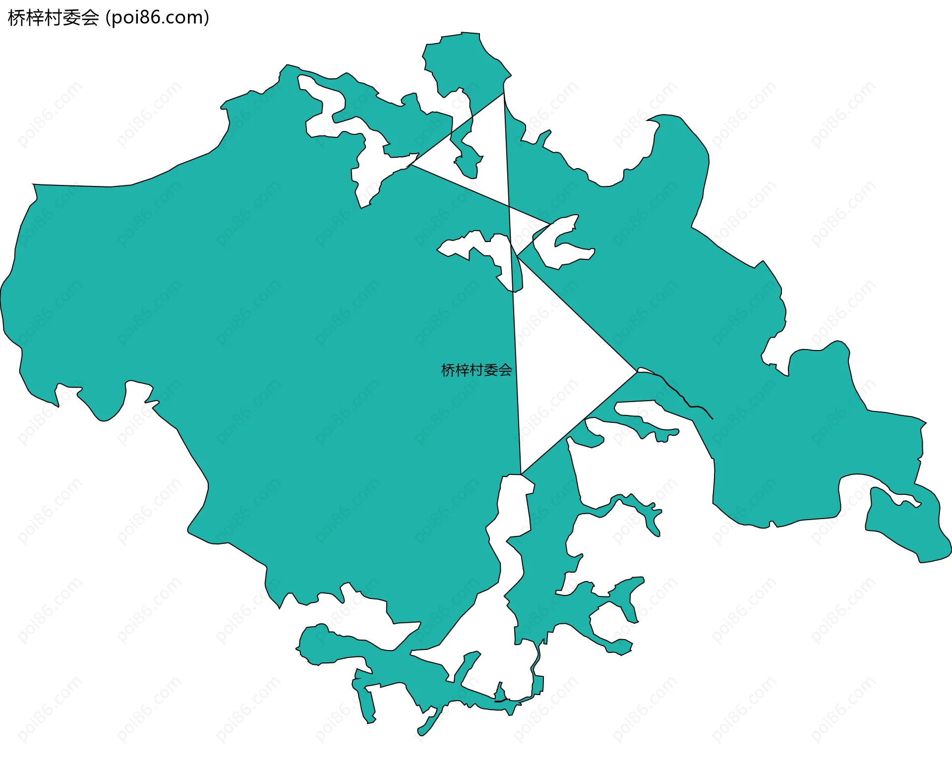 桥梓村委会边界地图