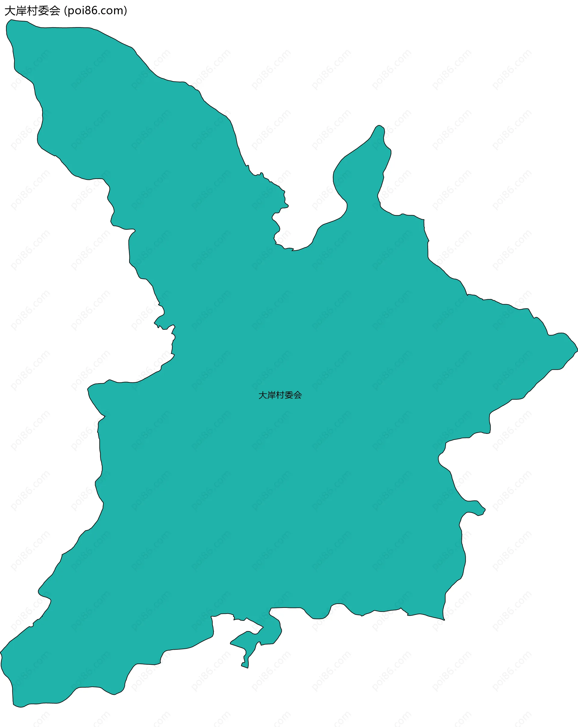 大岸村委会边界地图