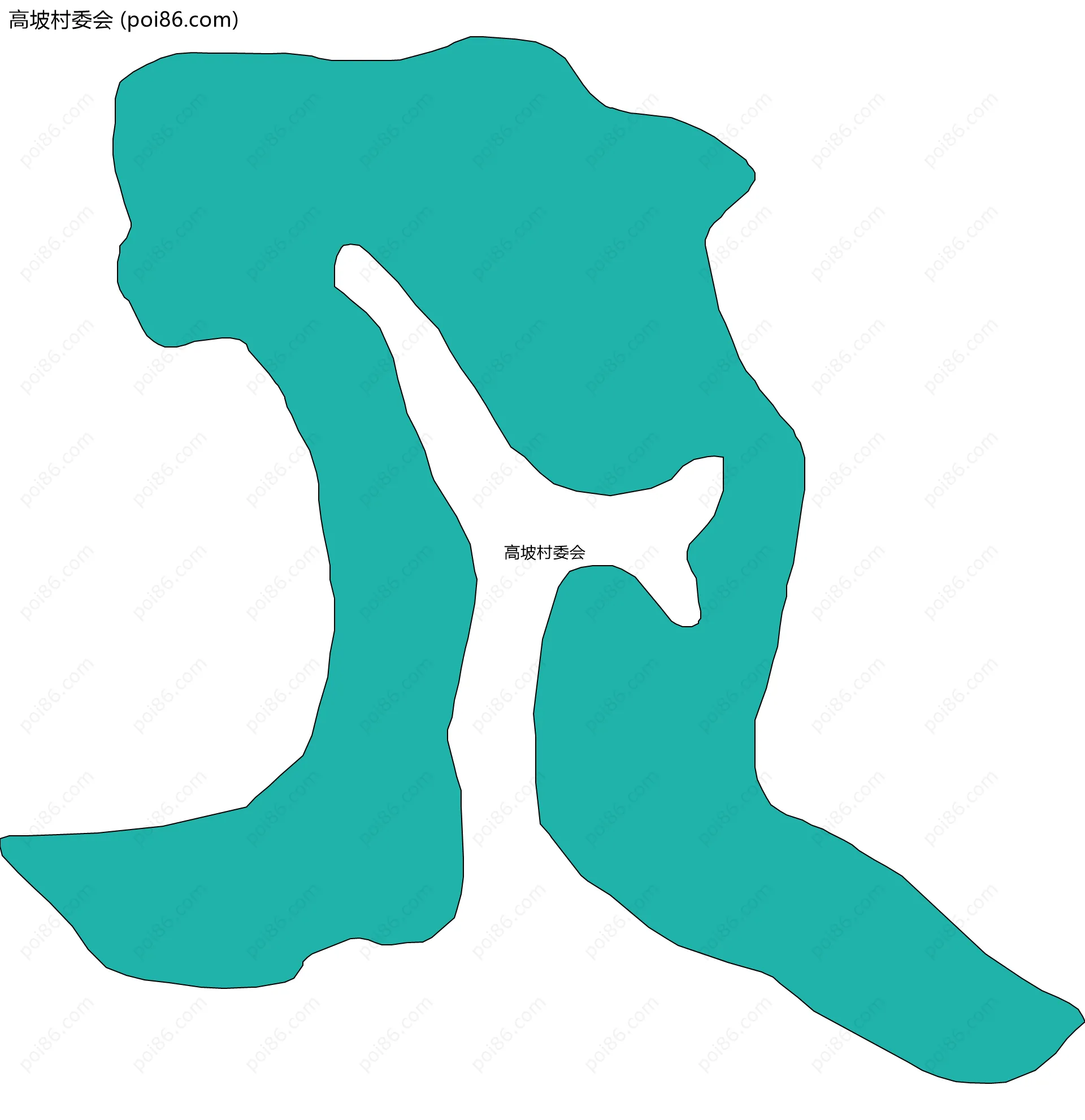 高坡村委会边界地图