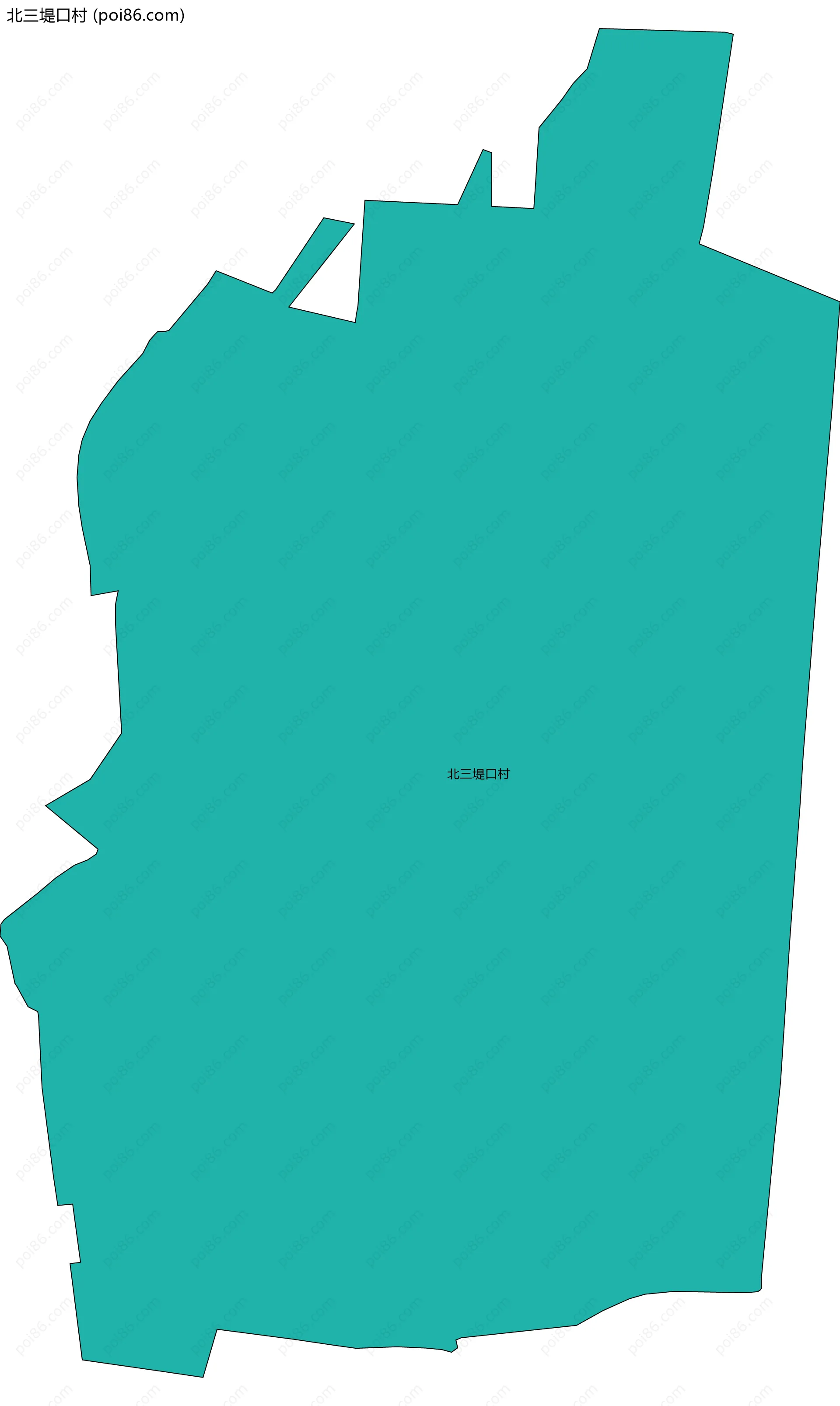 北三堤口村边界地图
