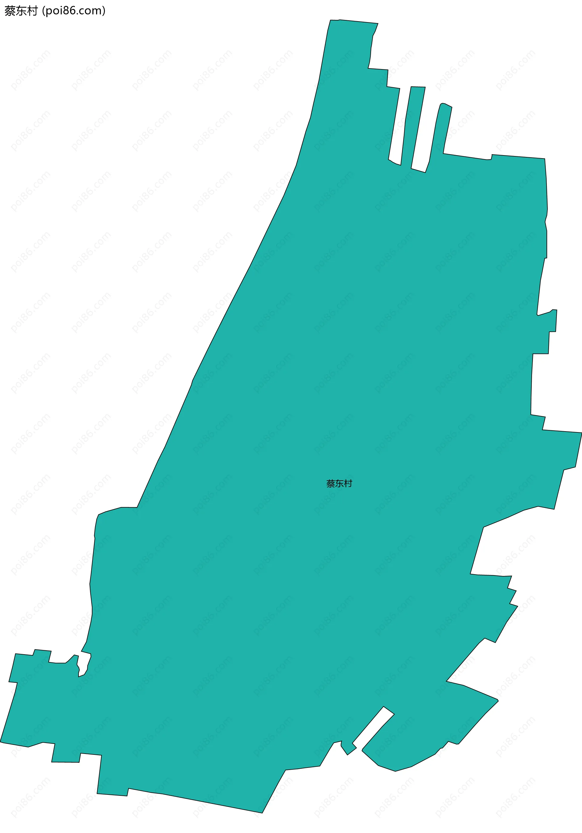 蔡东村边界地图