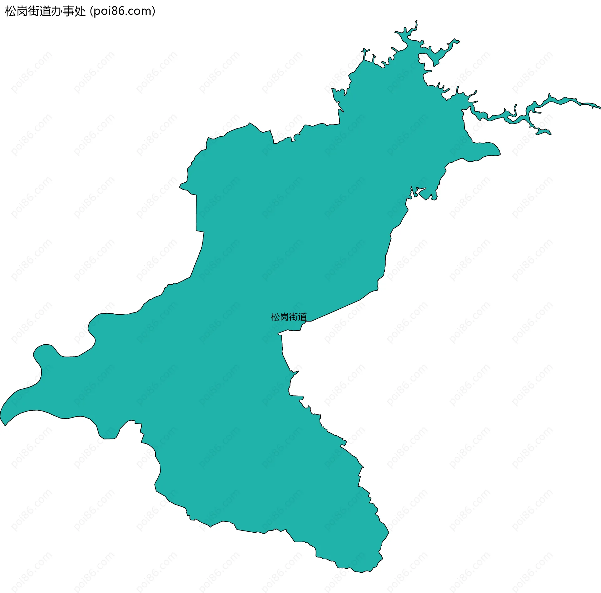 松岗街道办事处边界地图(五级行政区划)