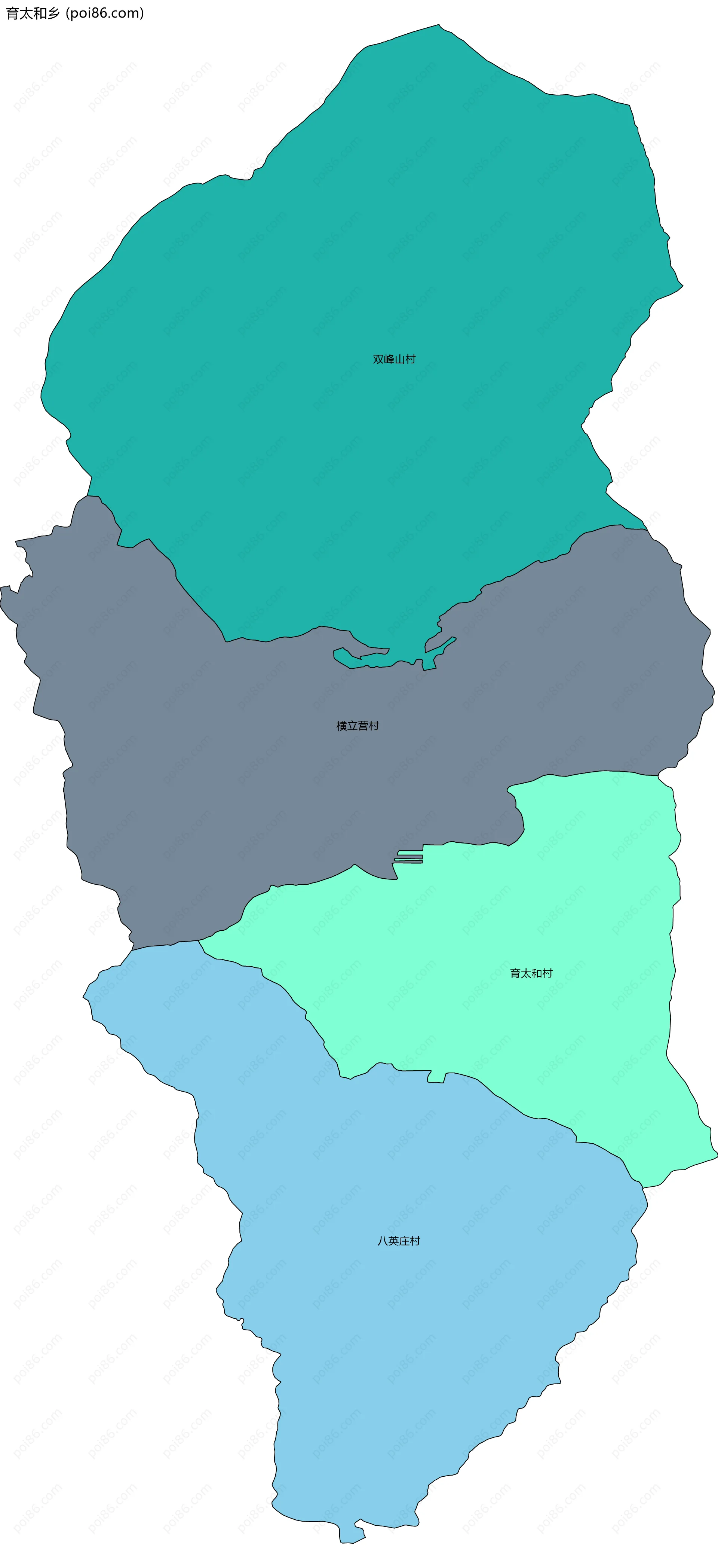 育太和乡边界地图(五级行政区划)