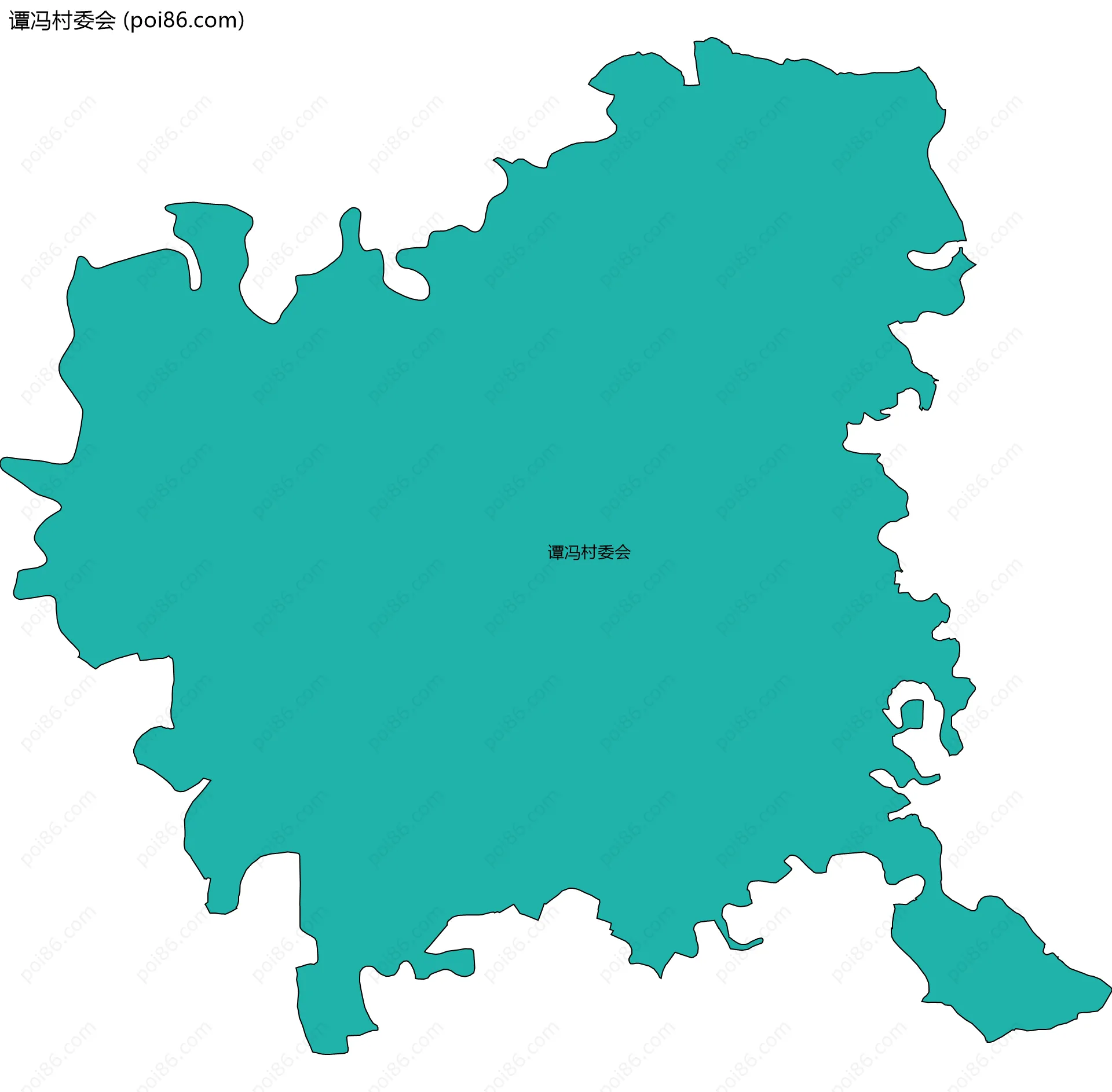 谭冯村委会边界地图