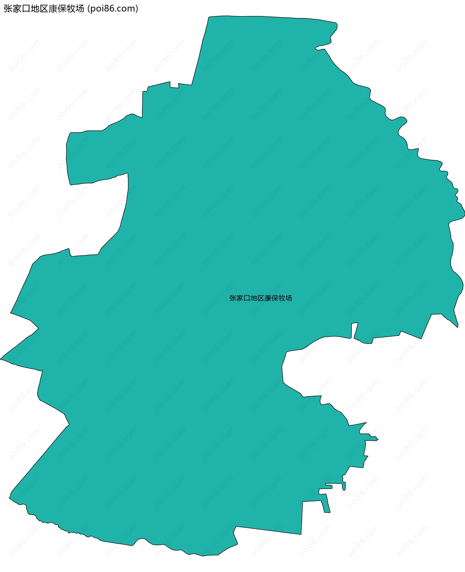 张家口地区康保牧场边界地图