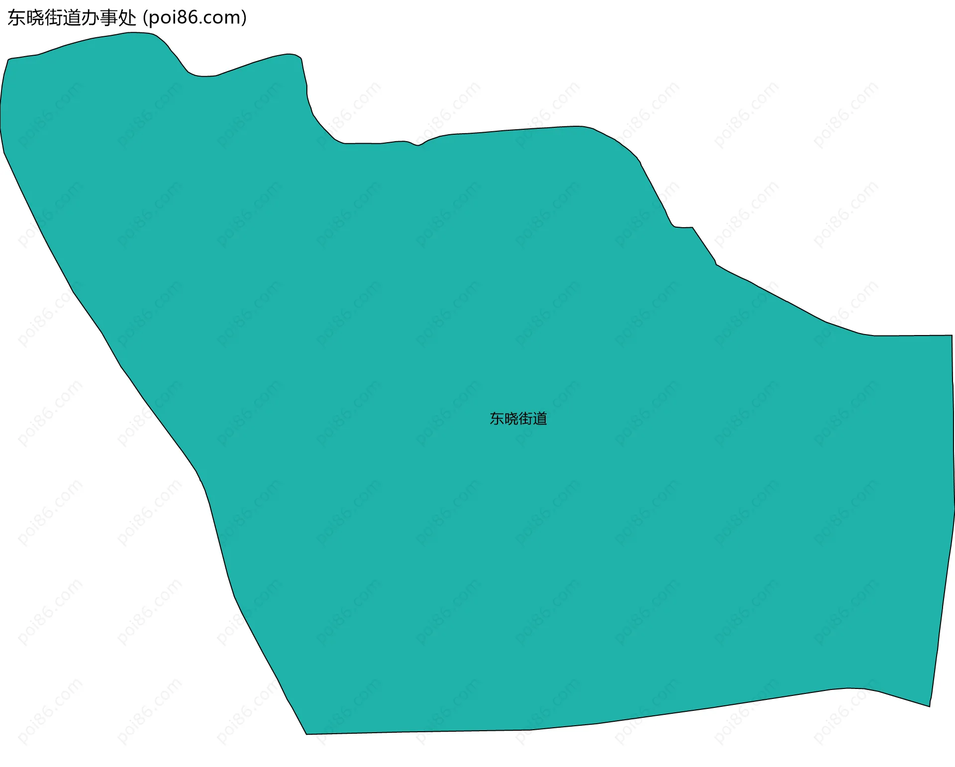 东晓街道办事处边界地图(五级行政区划)