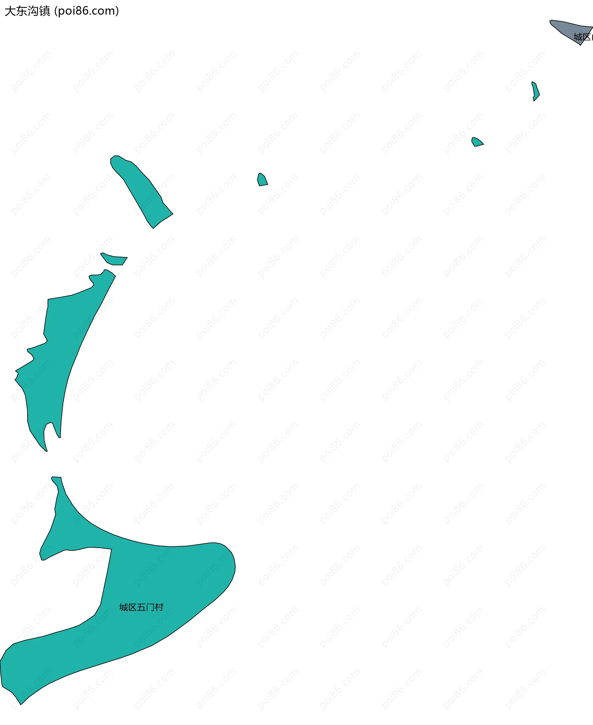 大东沟镇边界地图(五级行政区划)
