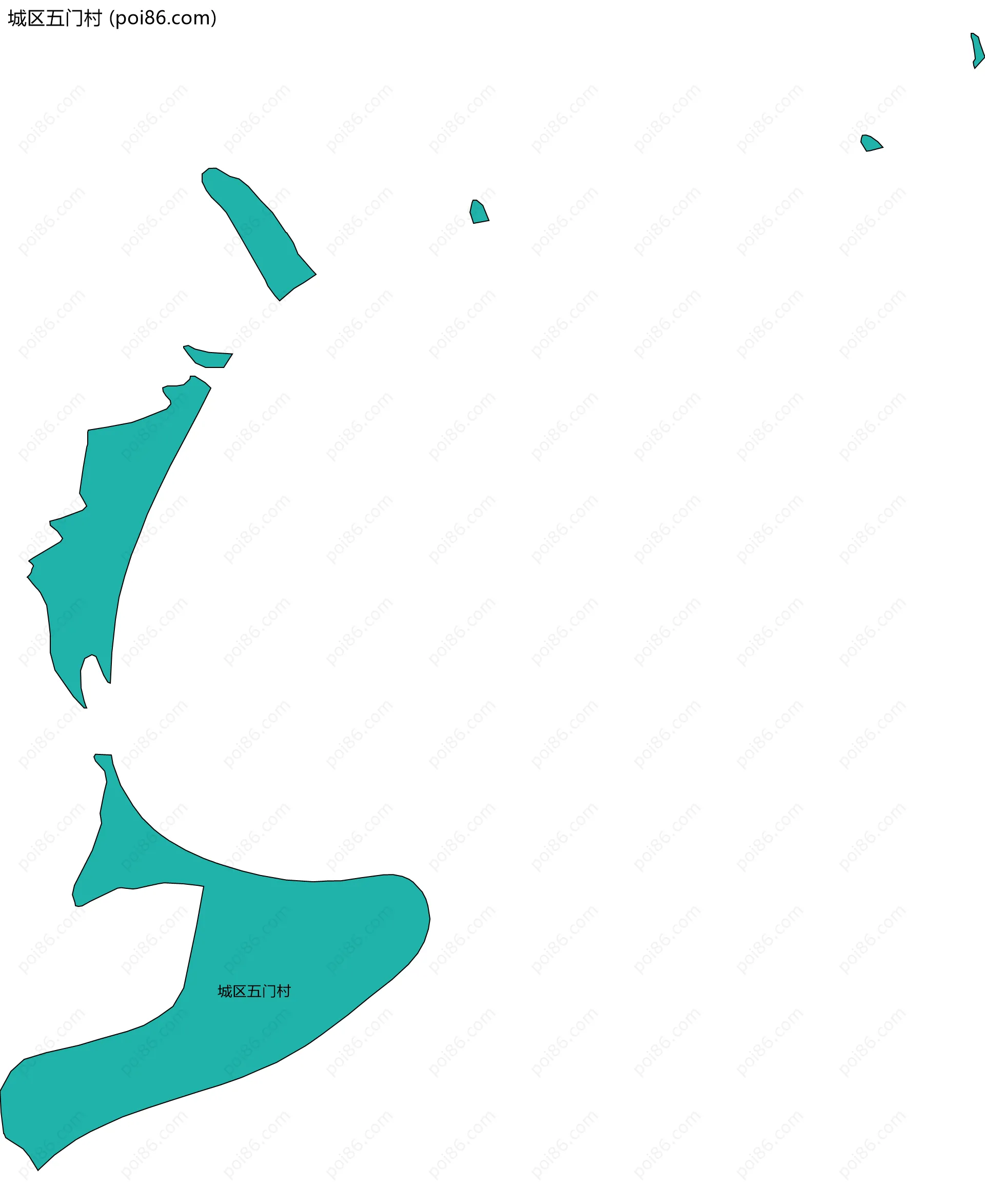 城区五门村边界地图