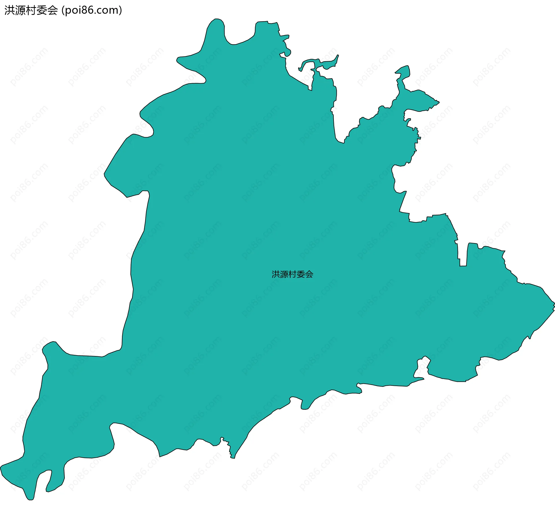 洪源村委会边界地图