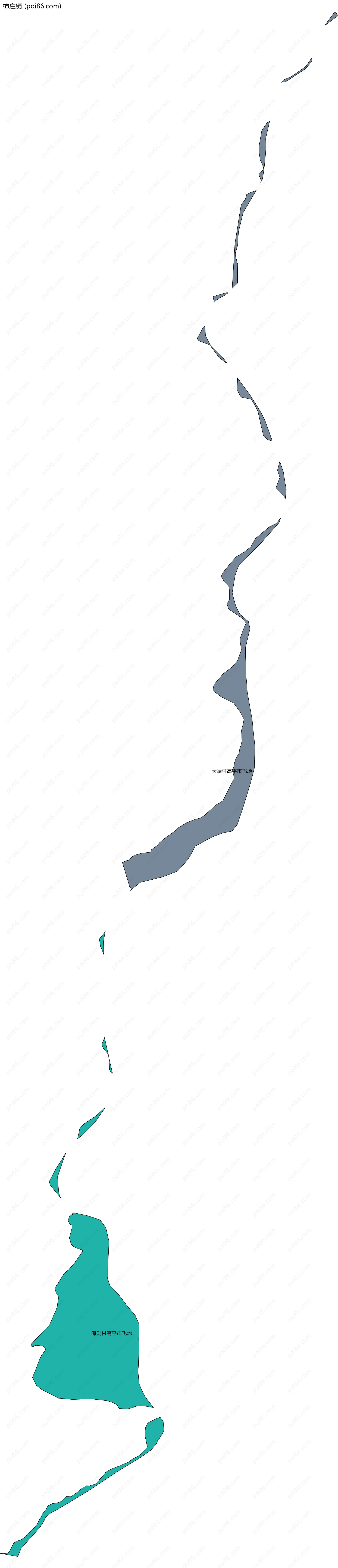 柿庄镇边界地图(五级行政区划)