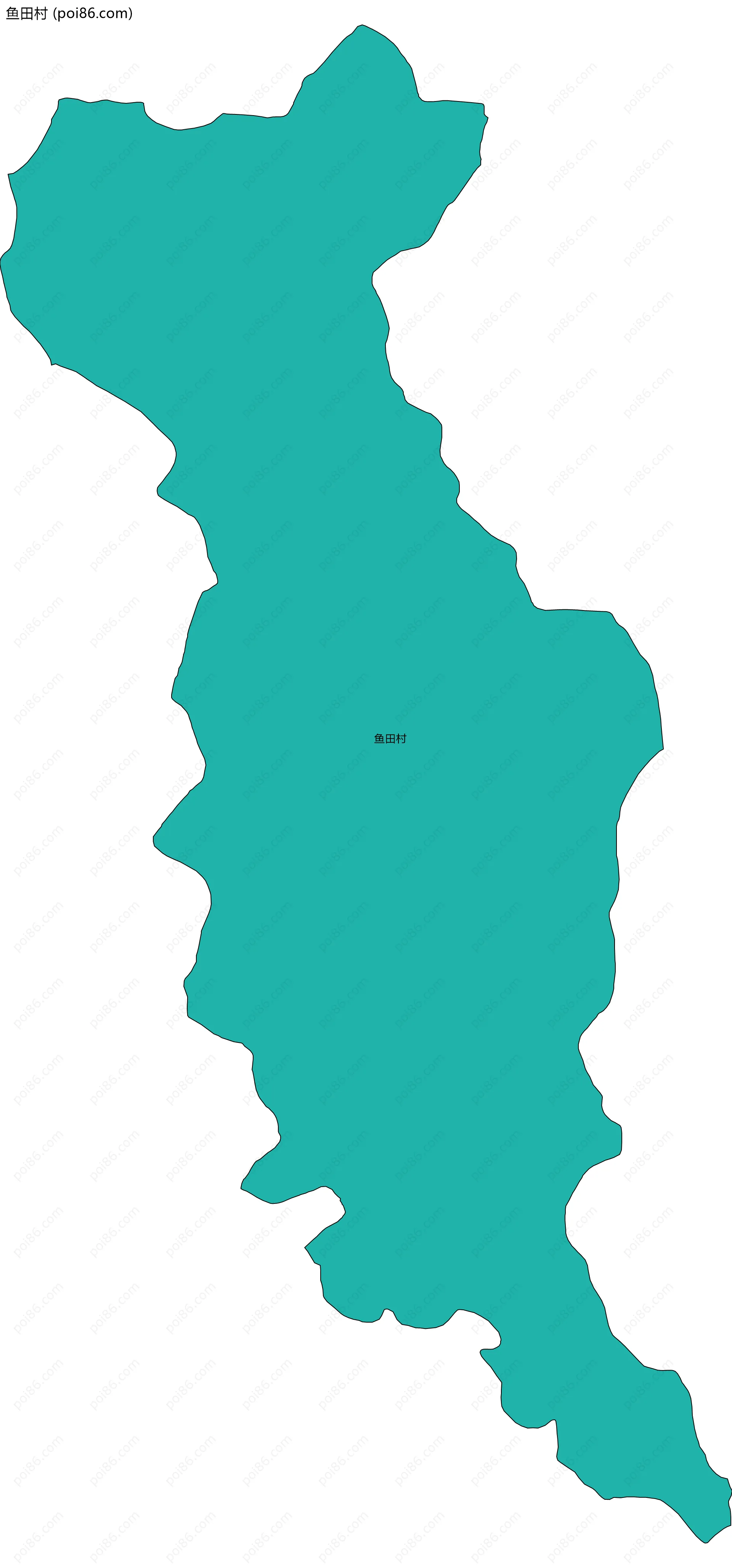 鱼田村边界地图