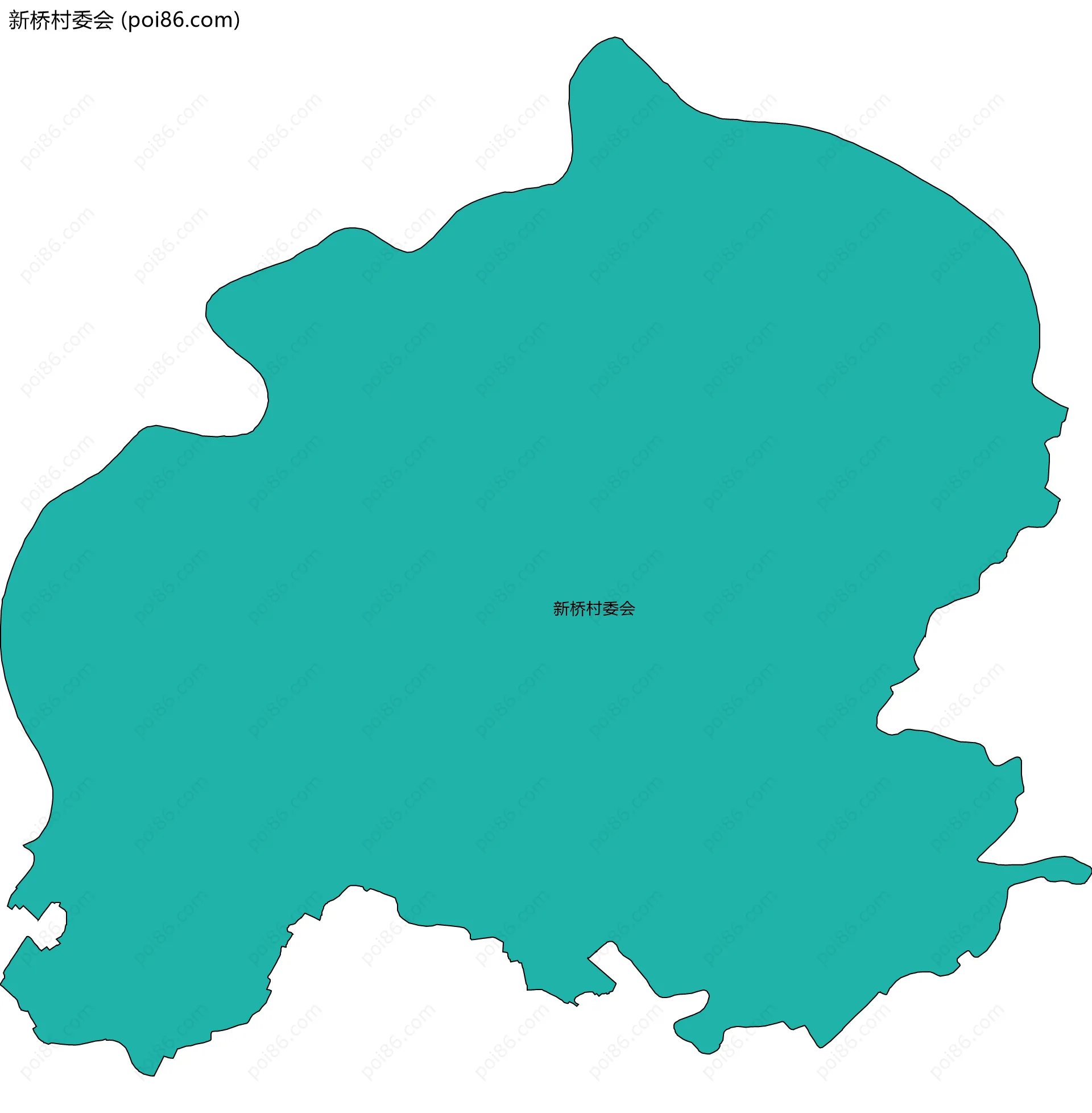 新桥村委会边界地图