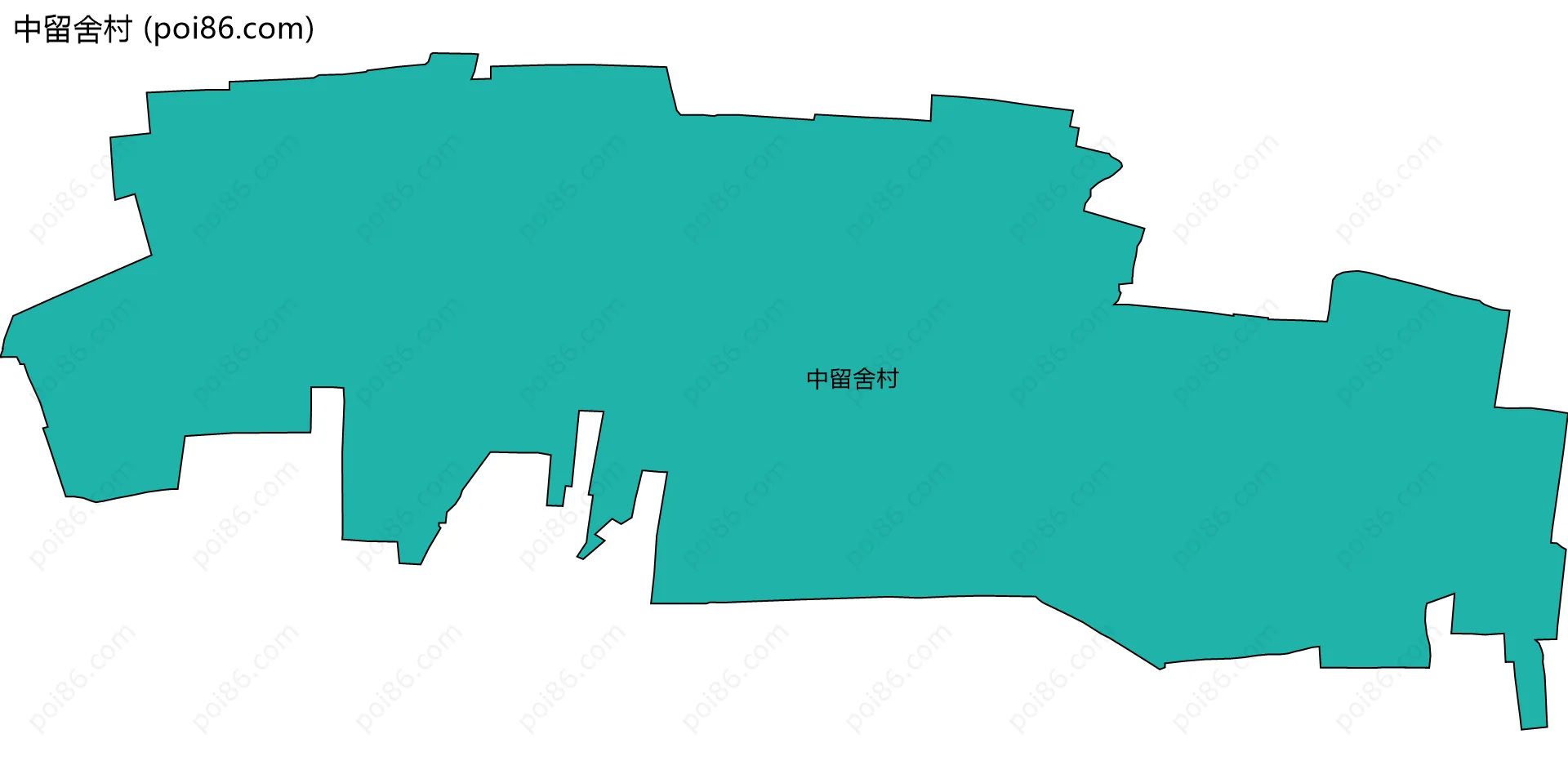 中留舍村边界地图