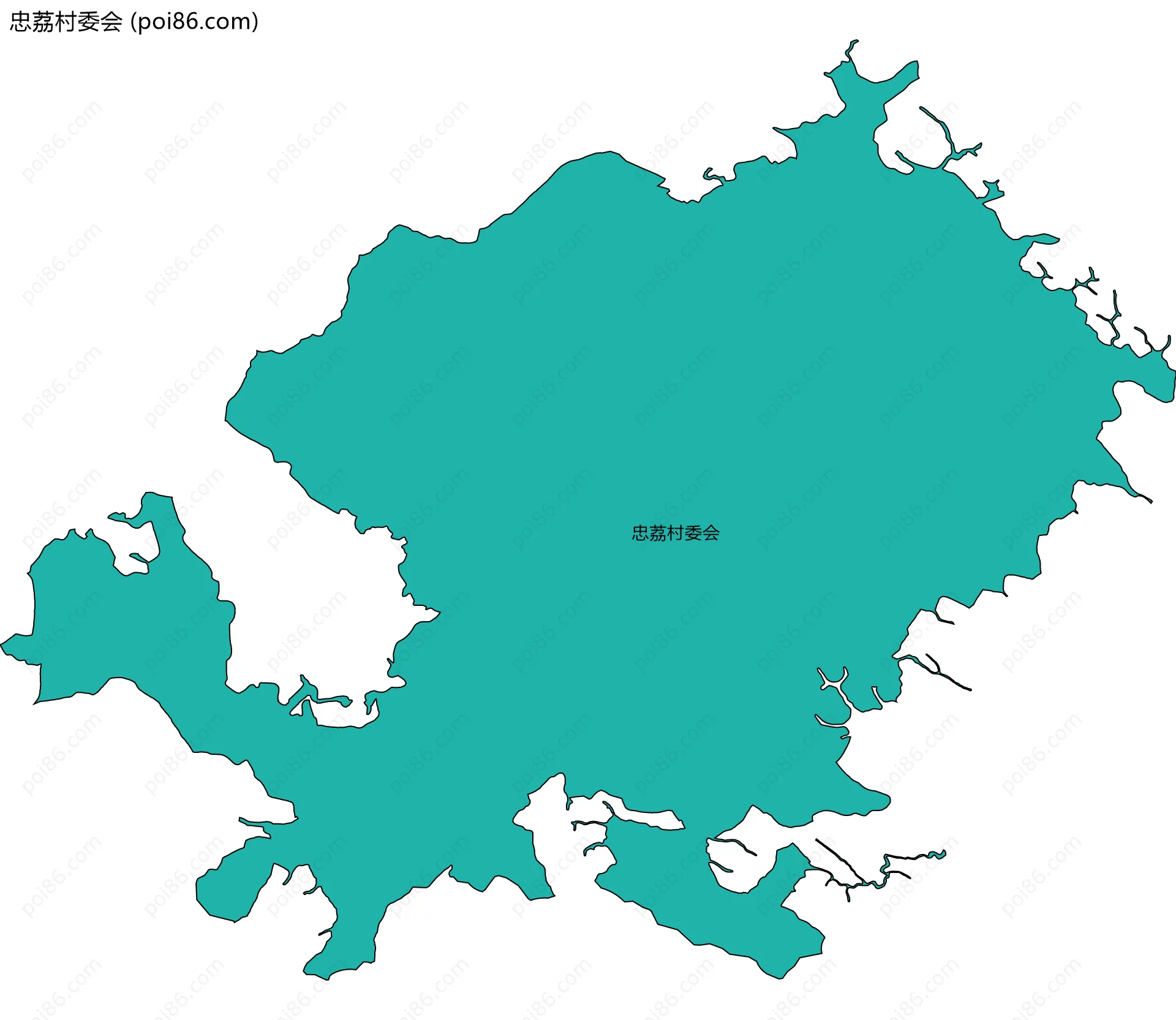 忠荔村委会边界地图