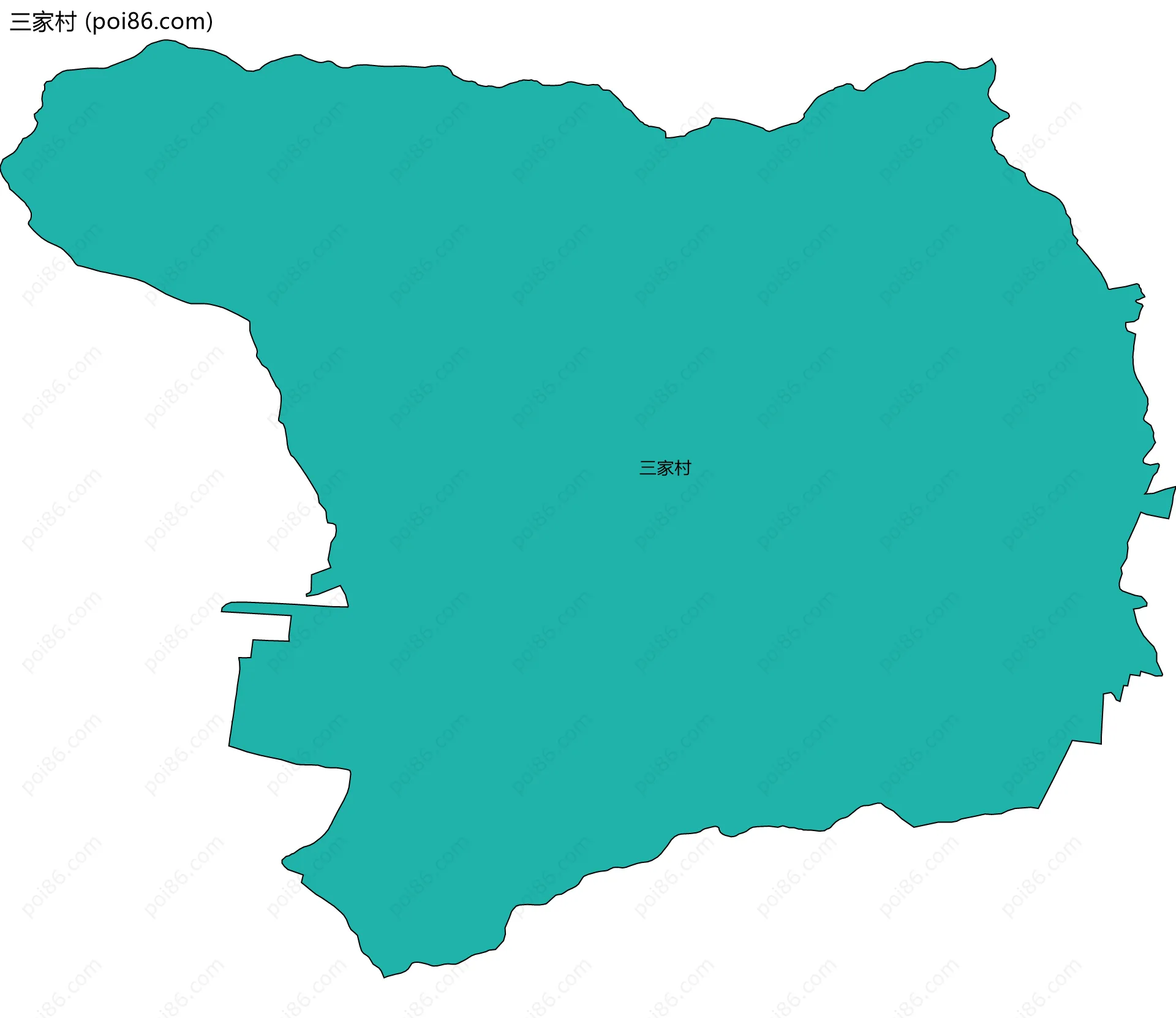 三家村边界地图