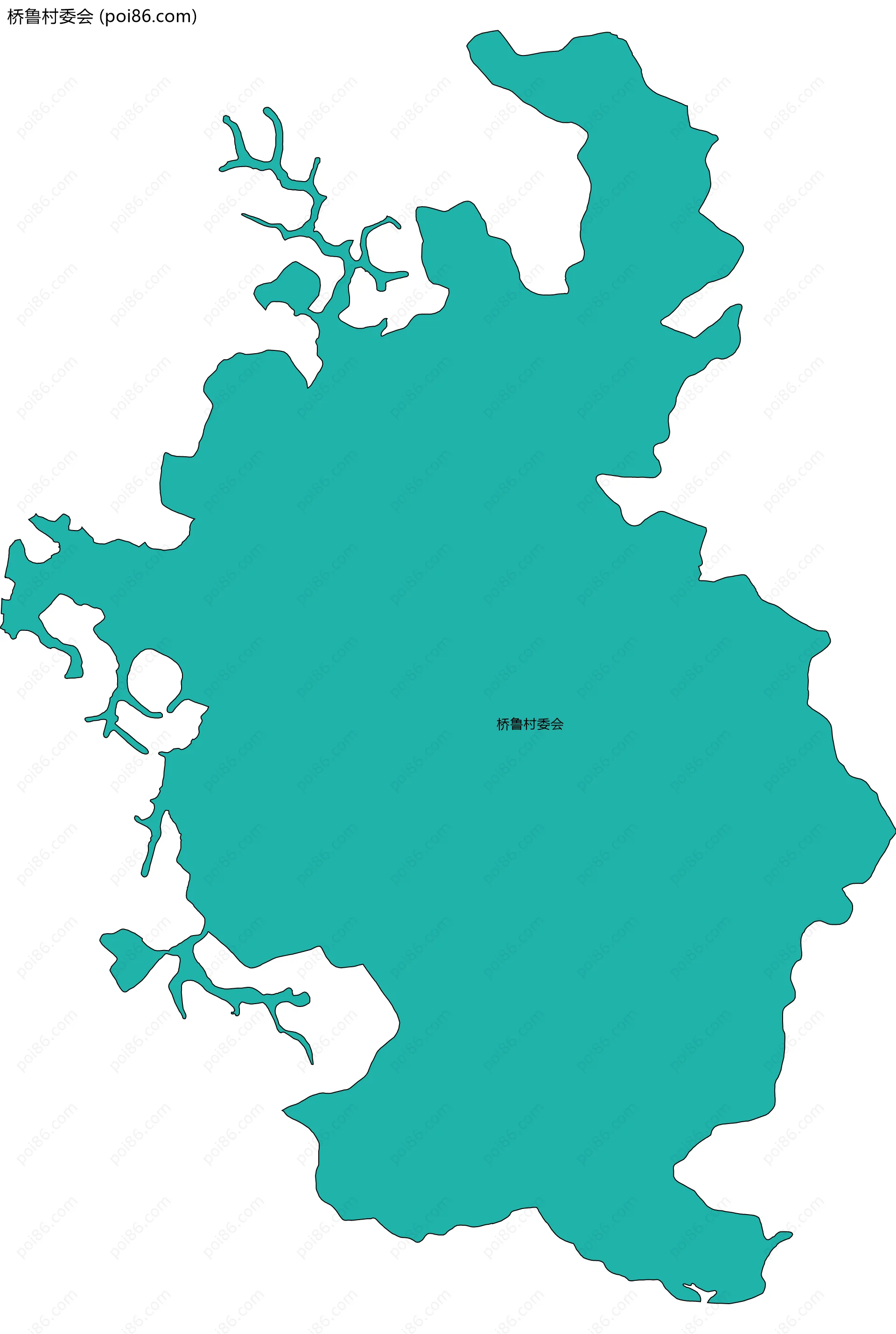 桥鲁村委会边界地图