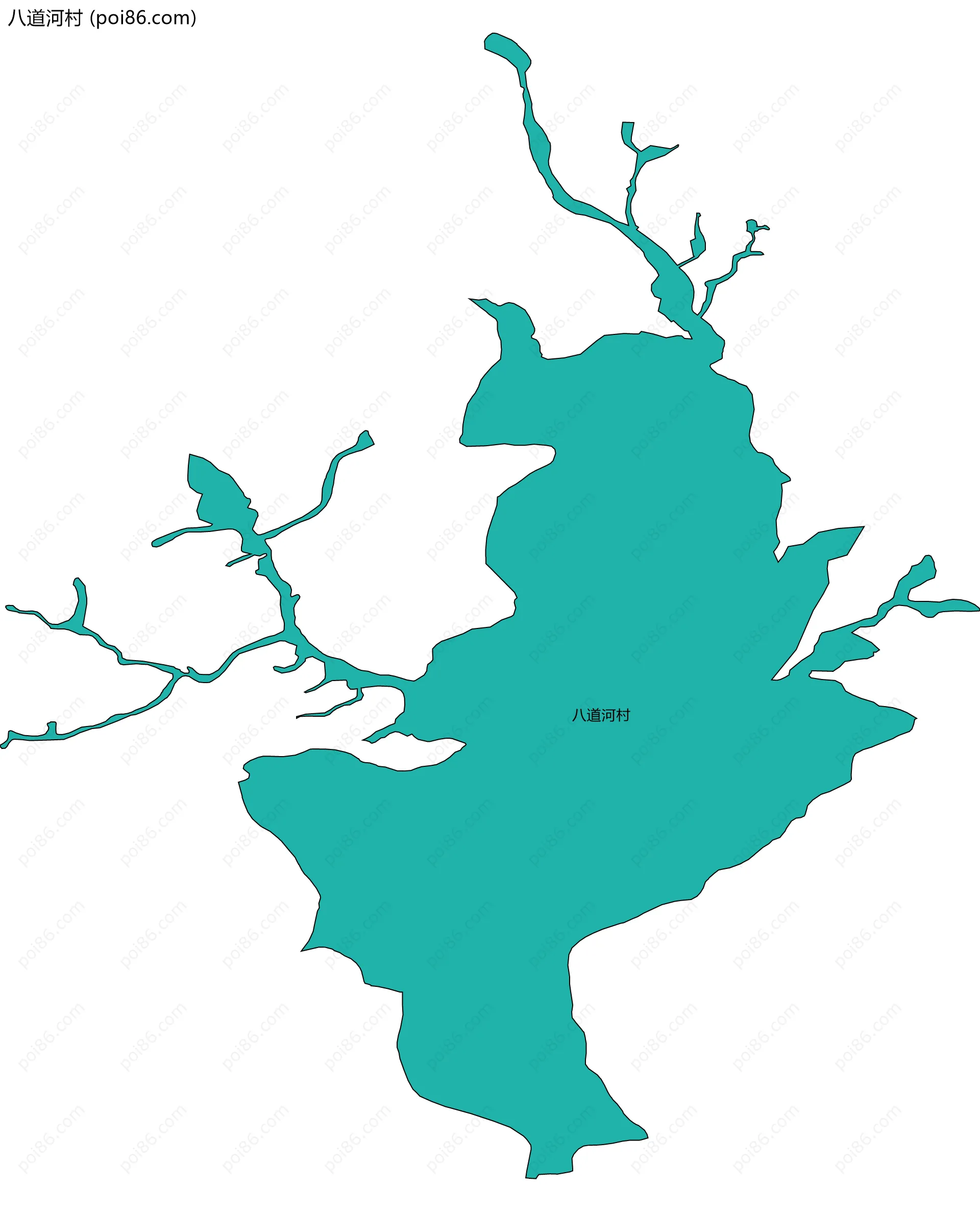 八道河村边界地图