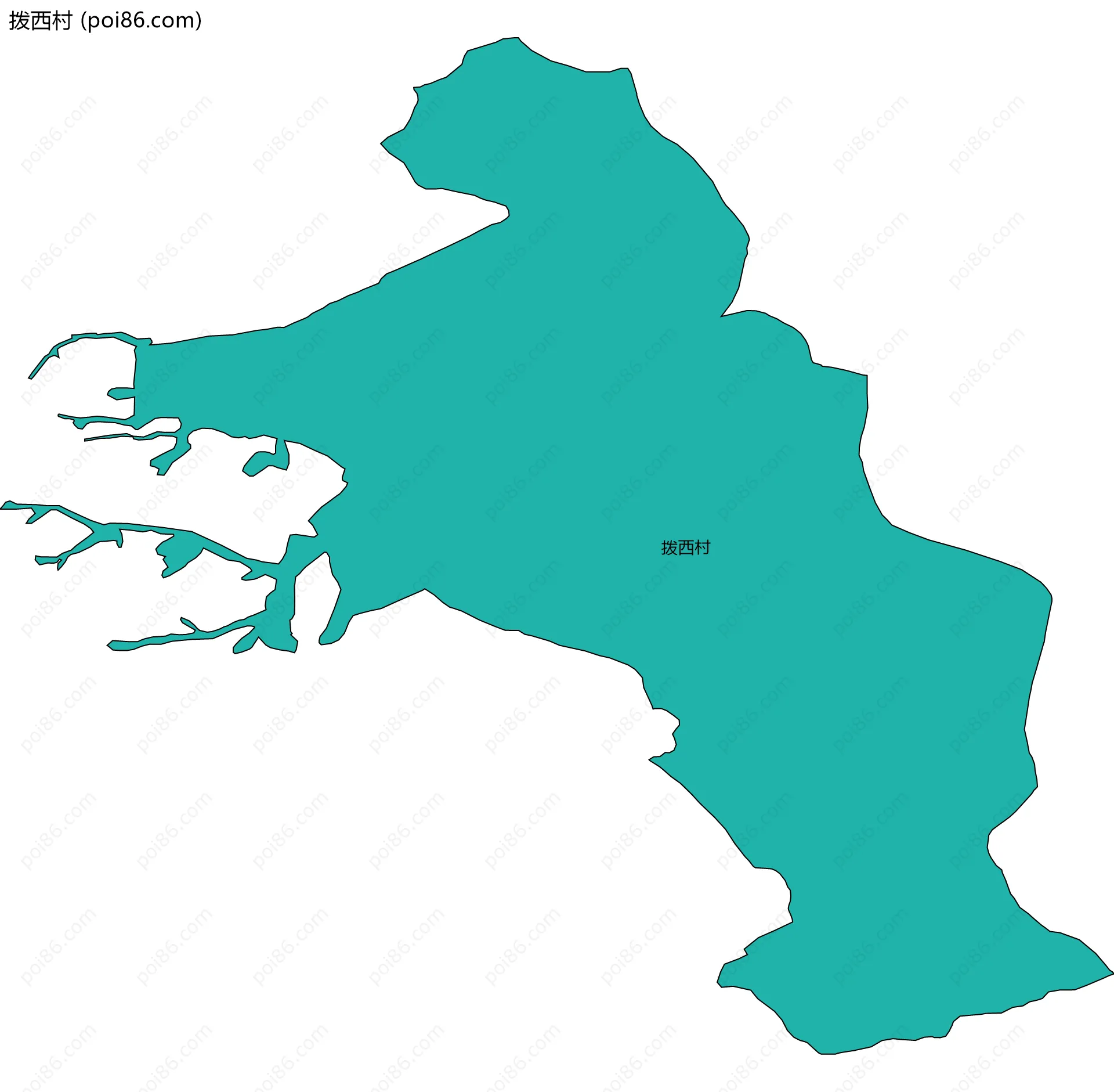 拨西村边界地图