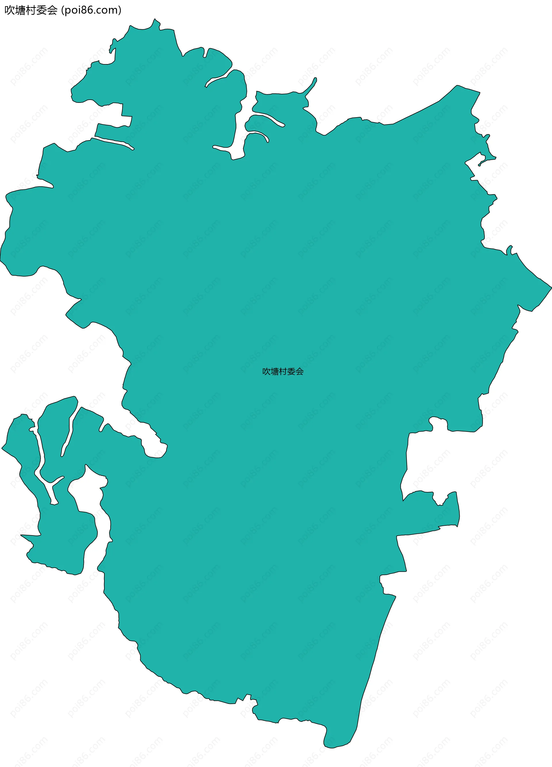吹塘村委会边界地图