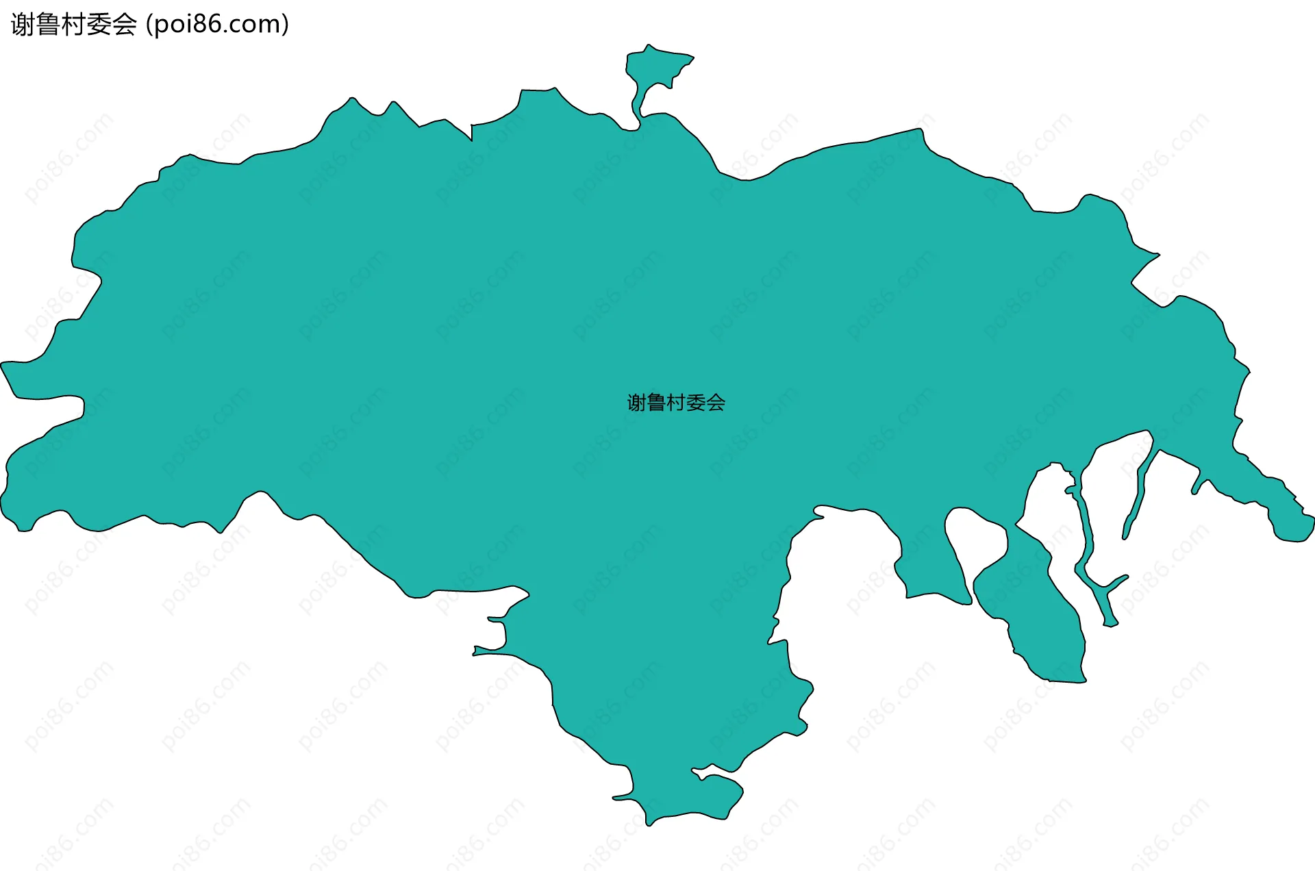 谢鲁村委会边界地图