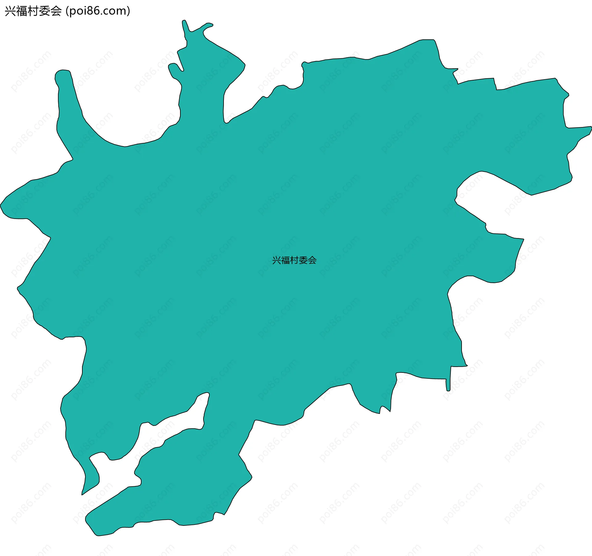兴福村委会边界地图