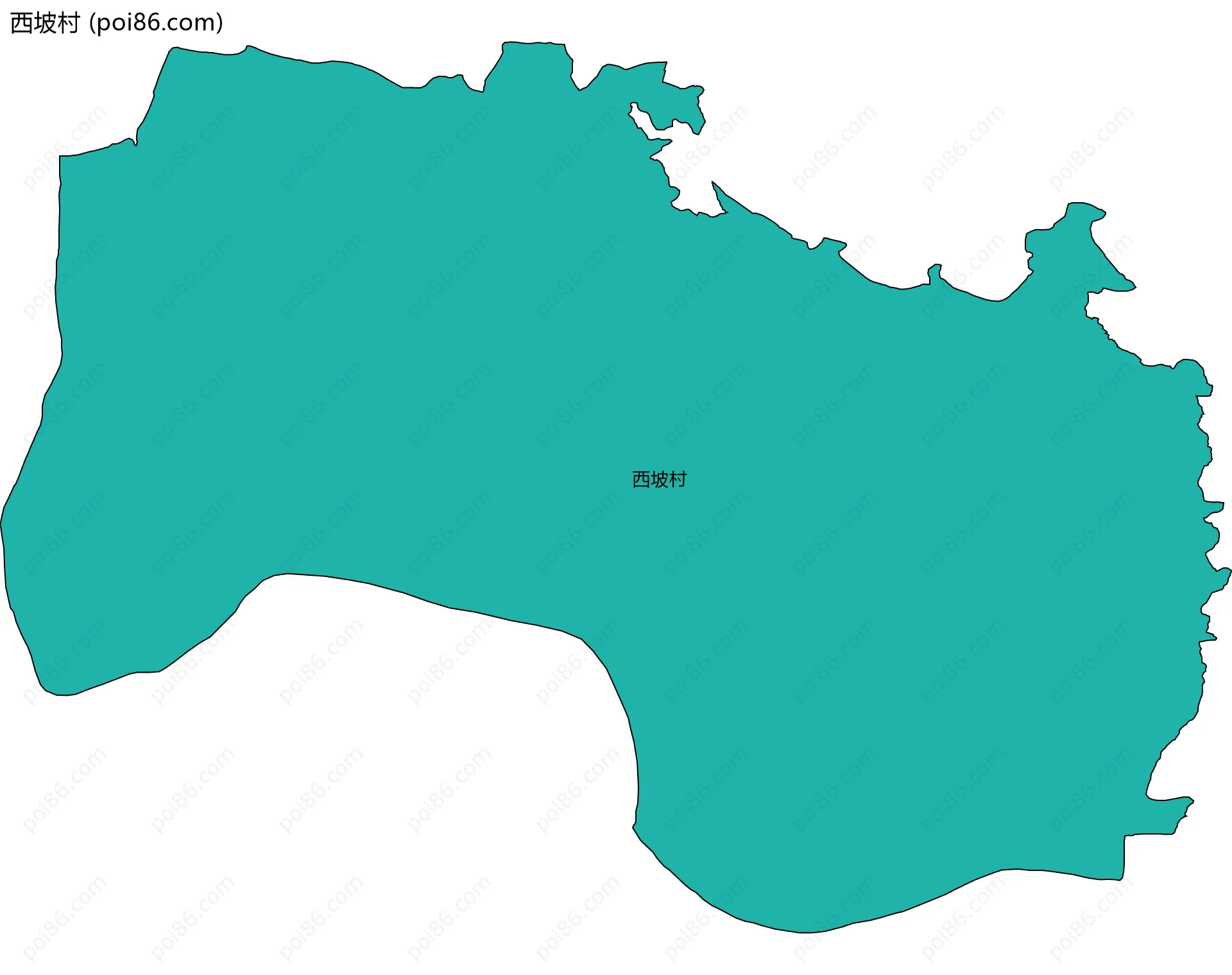 西坡村边界地图