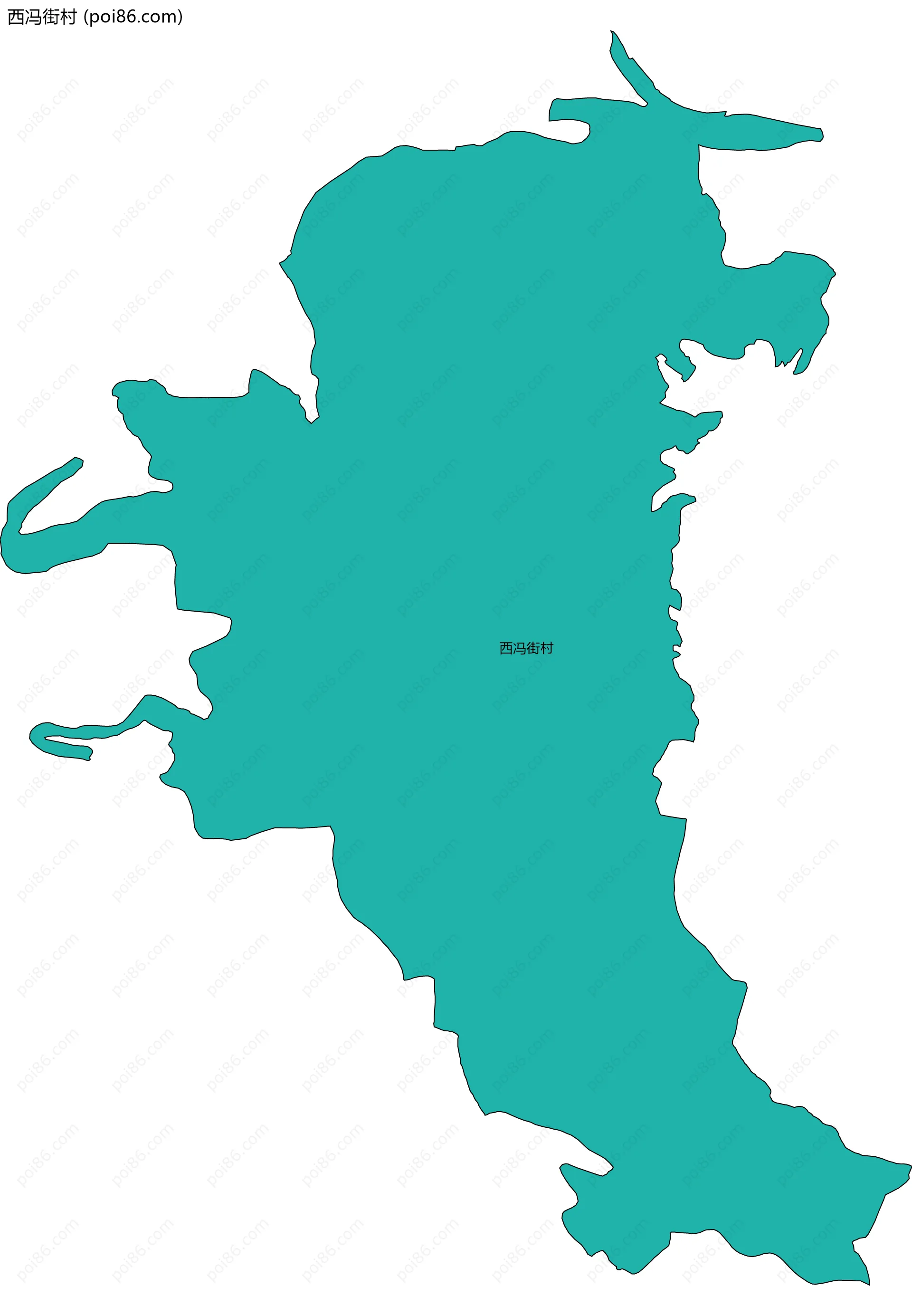 西冯街村边界地图