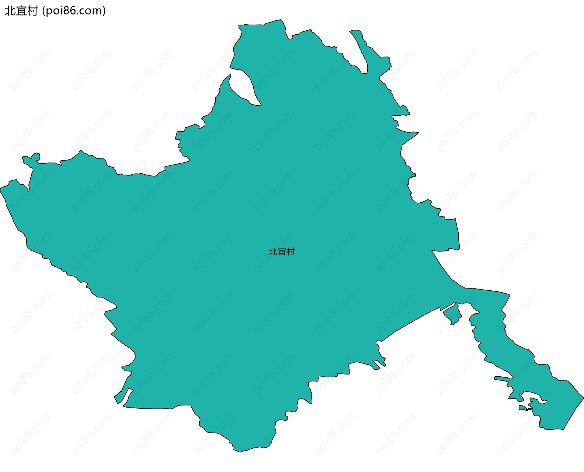 北宜村边界地图