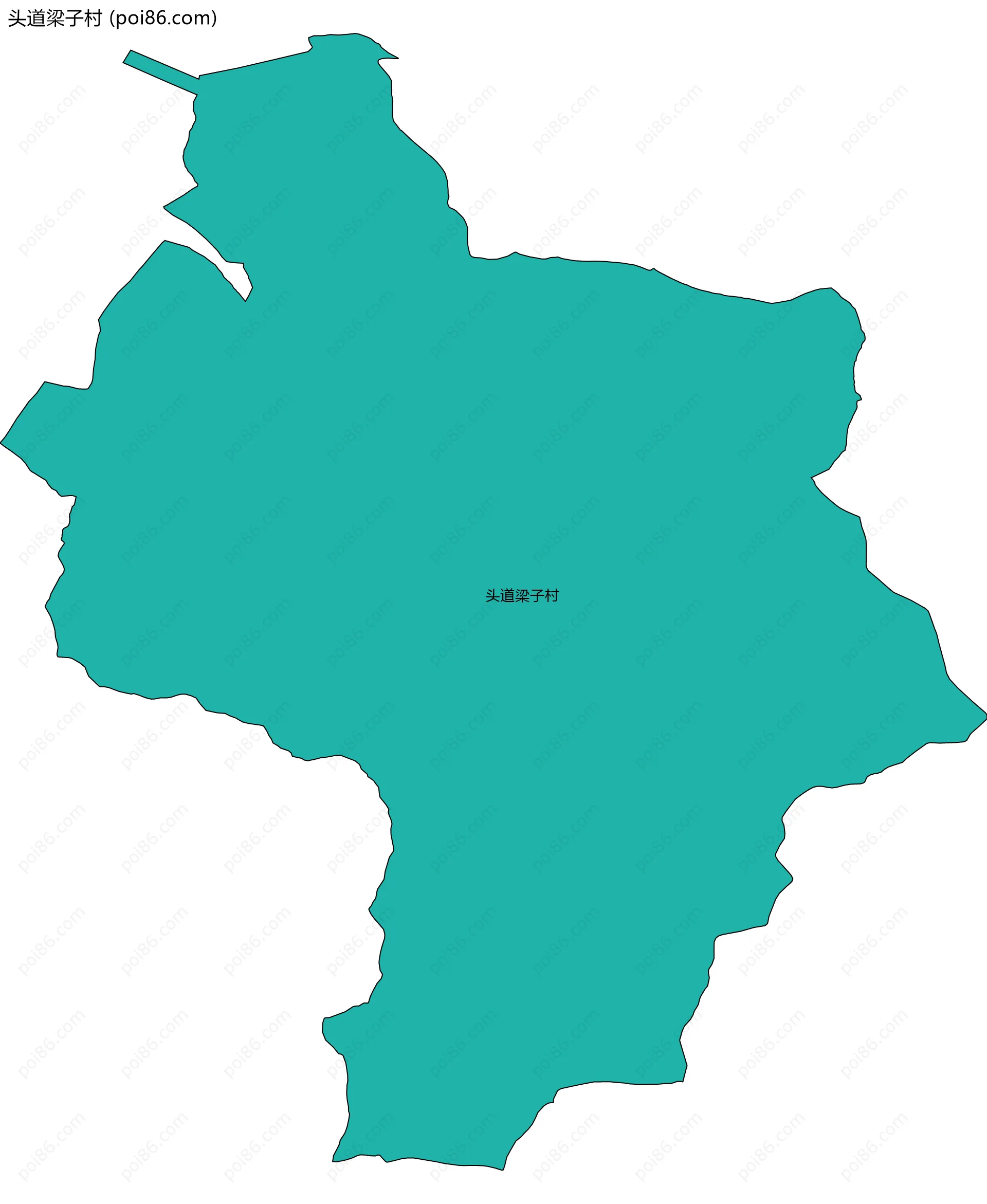 头道梁子村边界地图