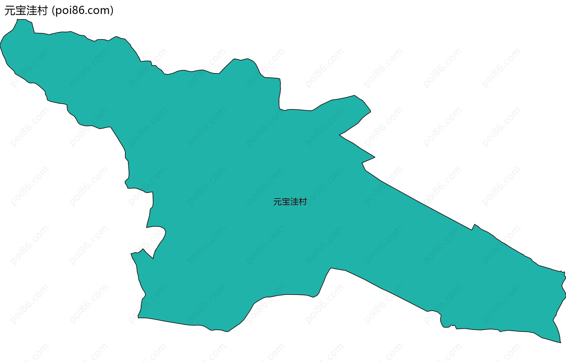 元宝洼村边界地图