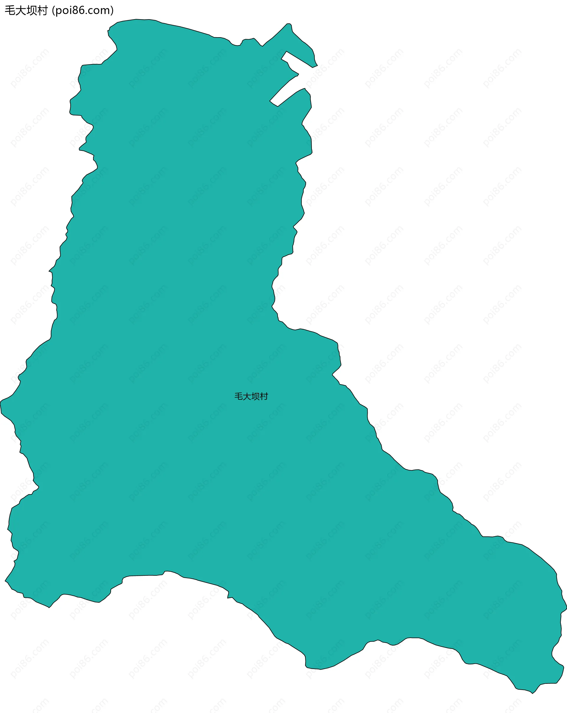 毛大坝村边界地图