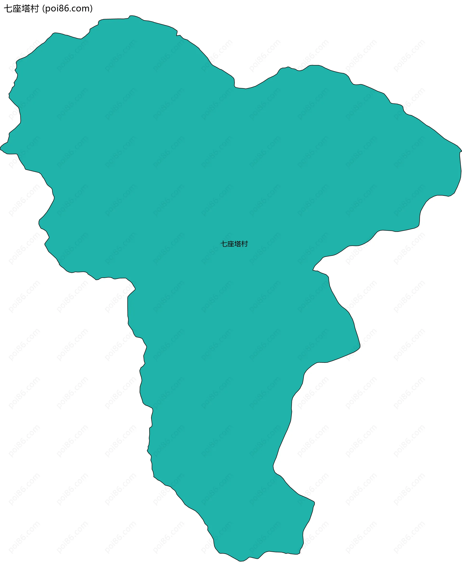 七座塔村边界地图