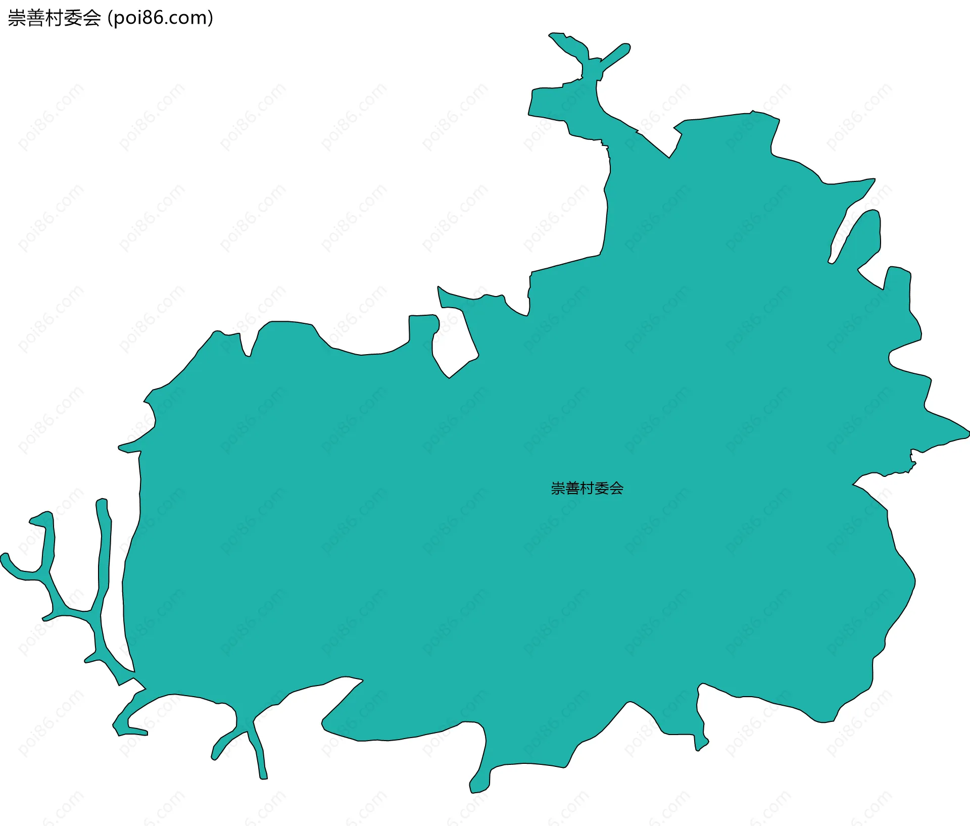 崇善村委会边界地图