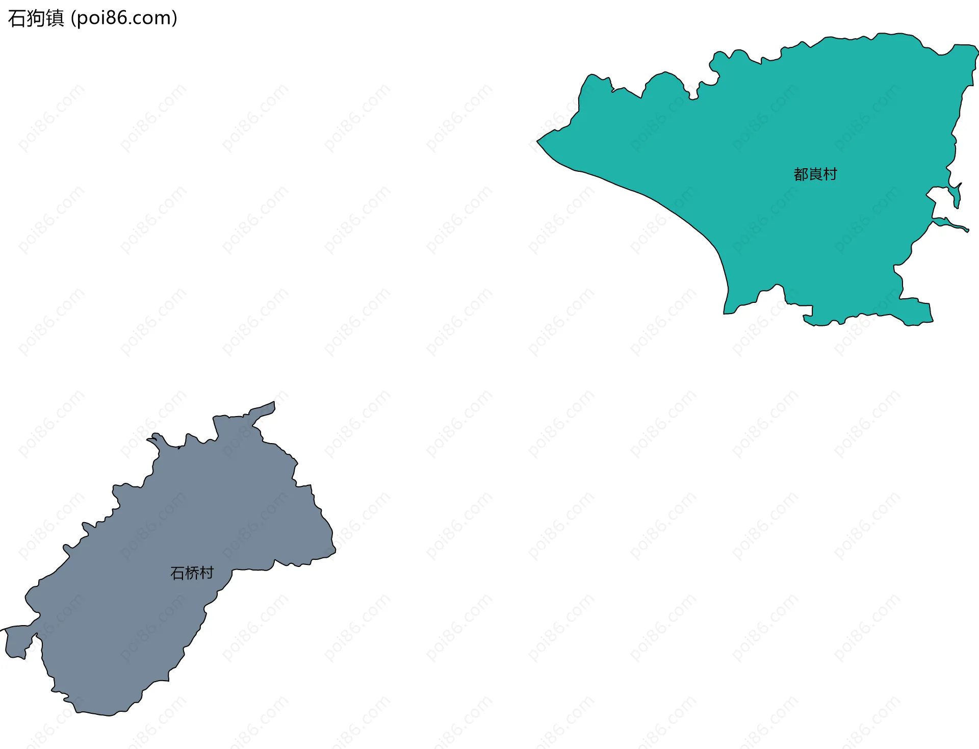 石狗镇边界地图(五级行政区划)