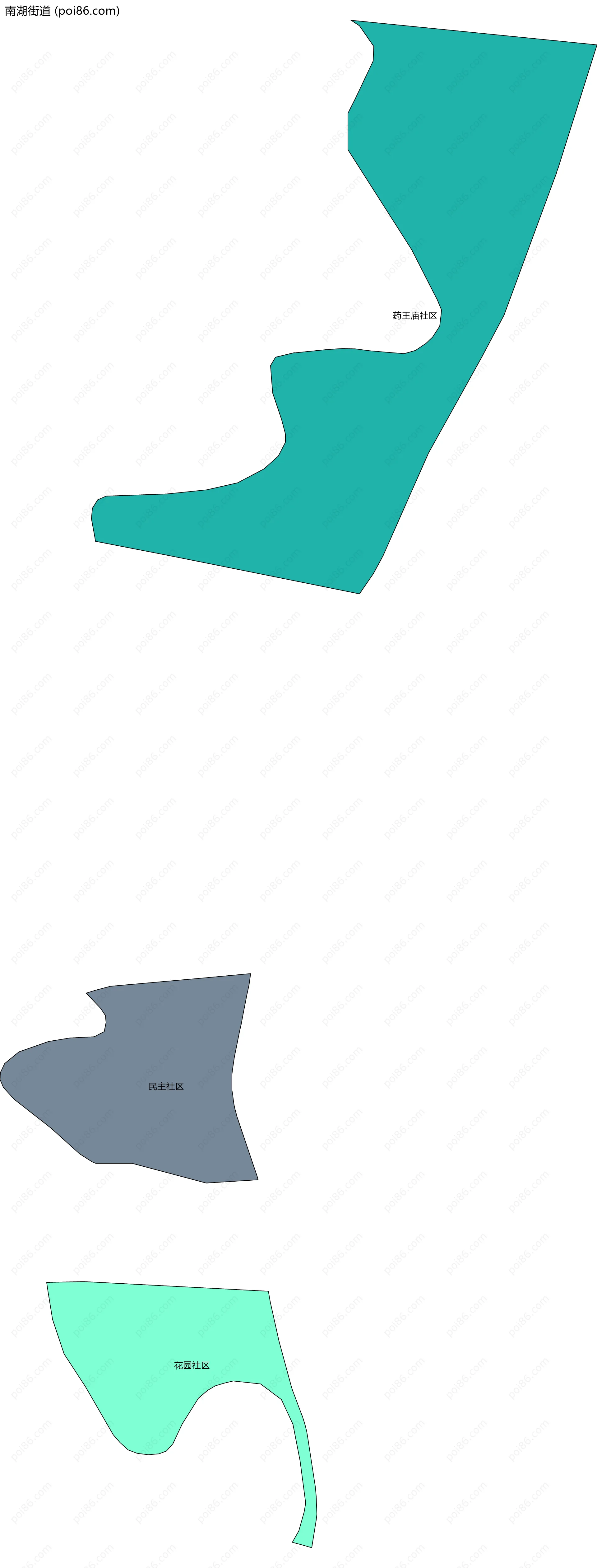 南湖街道边界地图(五级行政区划)