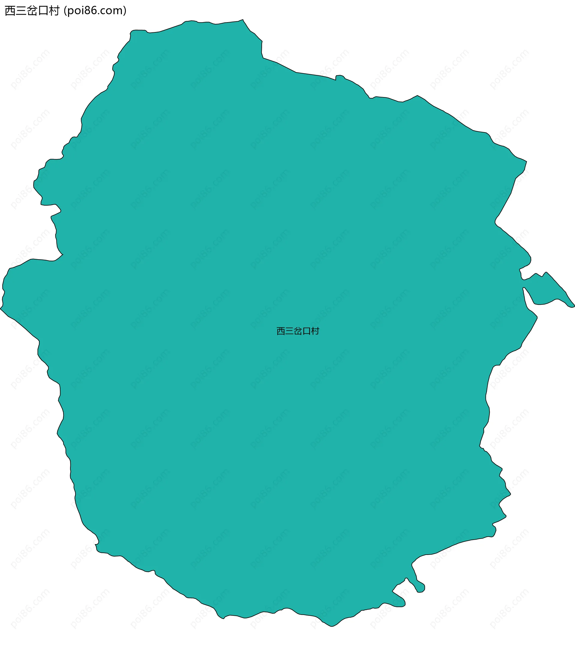 西三岔口村边界地图