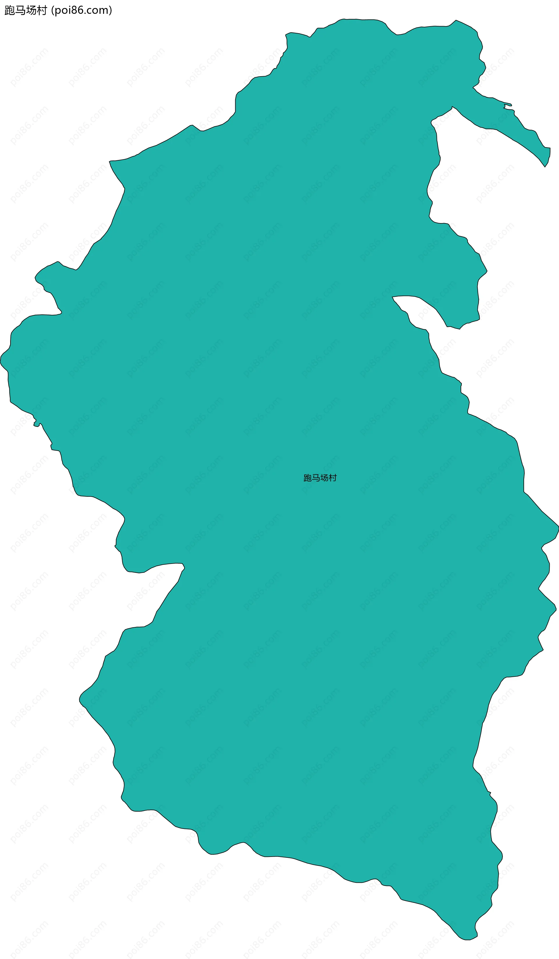 跑马场村边界地图