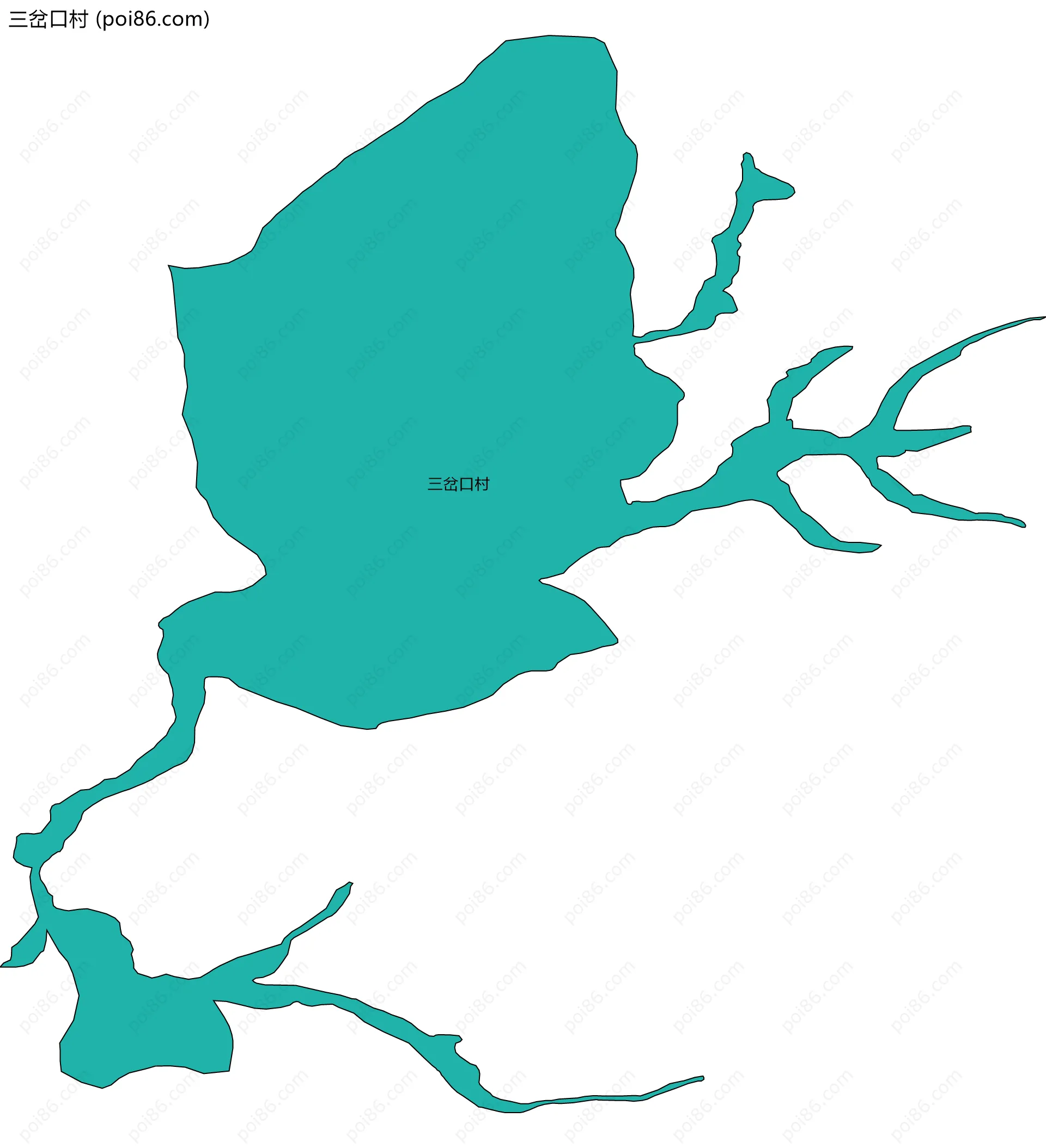 三岔口村边界地图